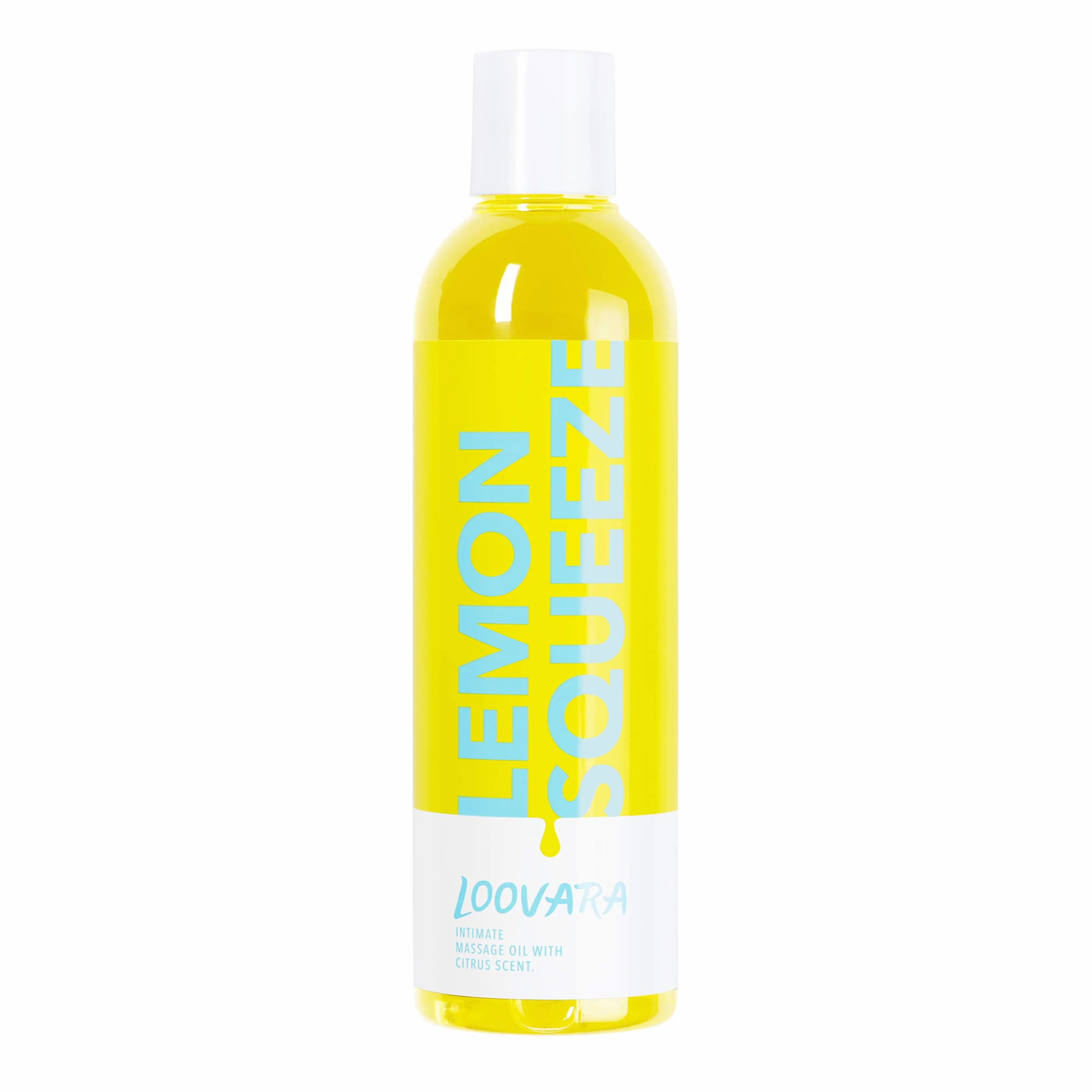 Loovara Olejekdo masażu 250 ml, LEMON SQUEEZE, erotyczny i pobudzający do o owocowo-cytrusowym zapachu, zapewniający przyjemną grę wstępną i dla partnerów | naturalne oleje, derm. Przetestowany