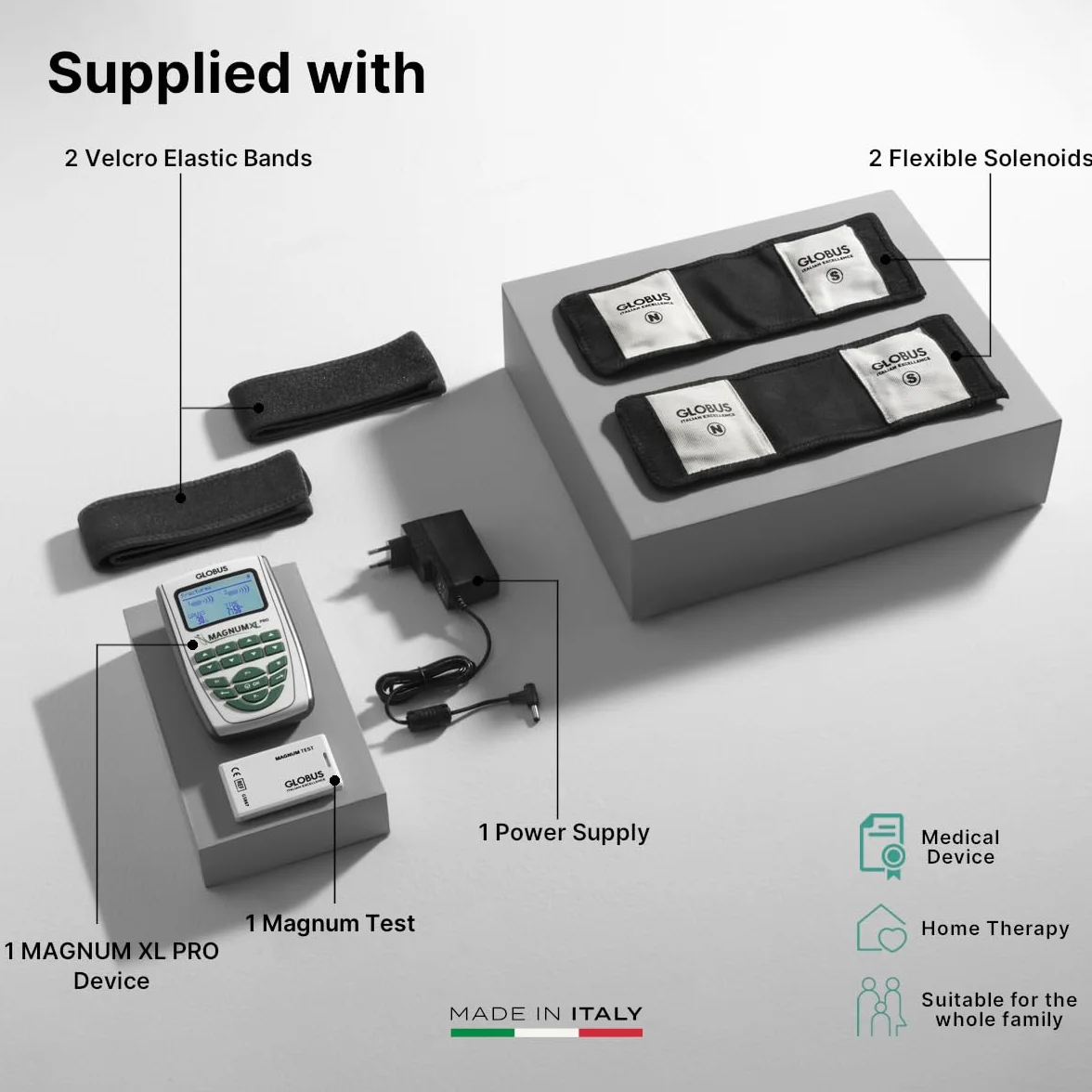 GLOBUS Magnum XL Pro elastyczne solenoidy, magnetoterapia z 46 programami do leczenia zaburzeń układu mięśniowo-szkieletowego