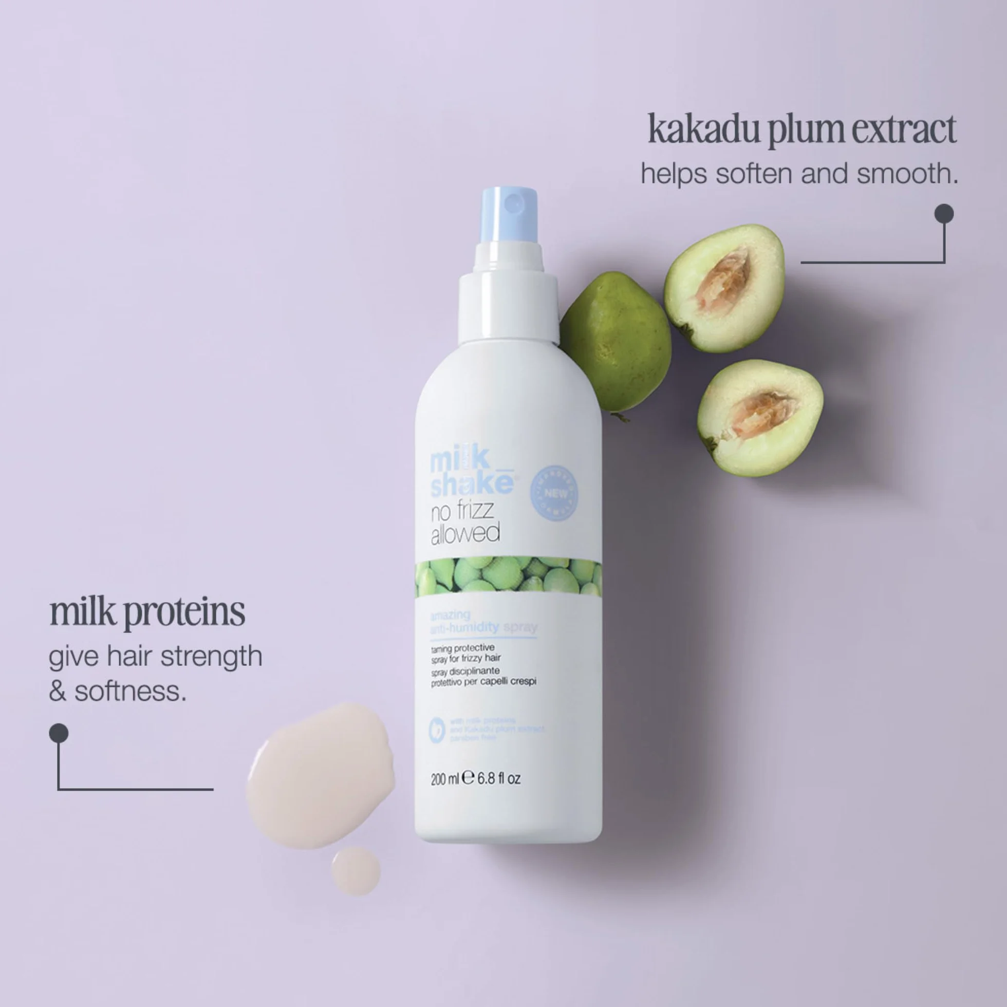 milk_shake | No Frizz Allowed Spray Przeciwwilgociowy 200 ml, Ochronny spray wygładzający do puszących się włosów