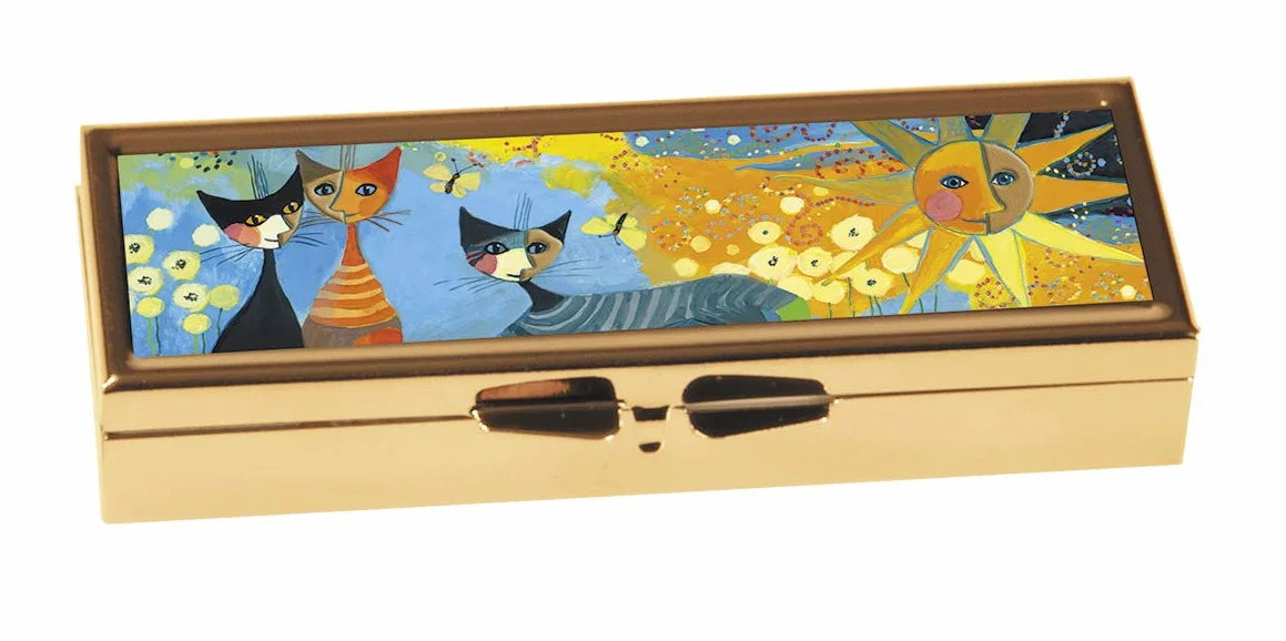 Fridolin Pojemnik na tabletki na 7 dni, motyw: "Dolce Vita" Rosina Wachtmeister; wymiary: ok. 10,1 x 3,50 x 1,70 cm