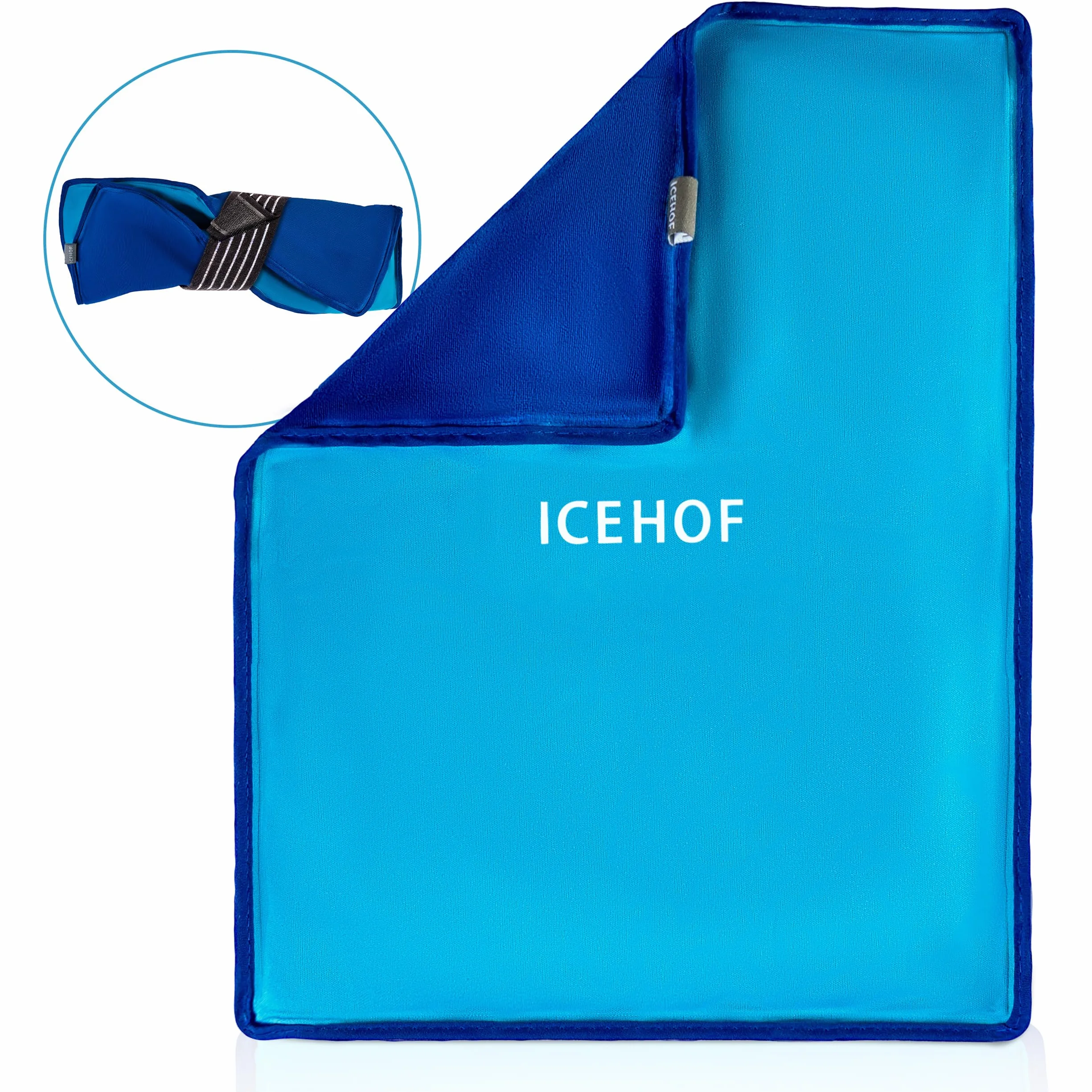 ICEHOF Kühlpads XXL Gel Kühlkissen Groß - Kuschelweich, Kühlakku Kühlpack Ice Pack Kältekompresse Eisbeutel Kühlbeutel Gelkissen Coolpack - 38 x 28 cm Kühlkompresse