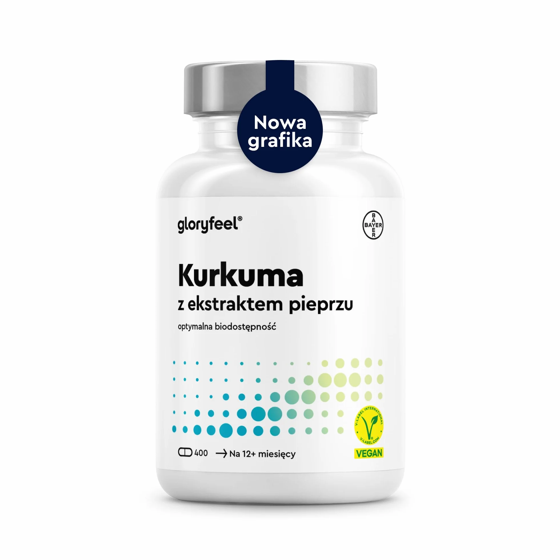 Kurkuma 400 kapsułek (13 miesięcy) - Oryginalna kurkuma w proszku z Indii - 700 mg na kapsułkę z kurkuminą i piperyną - Testowana laboratoryjnie, wegańska i wyprodukowana w Niemczech bez dodatków