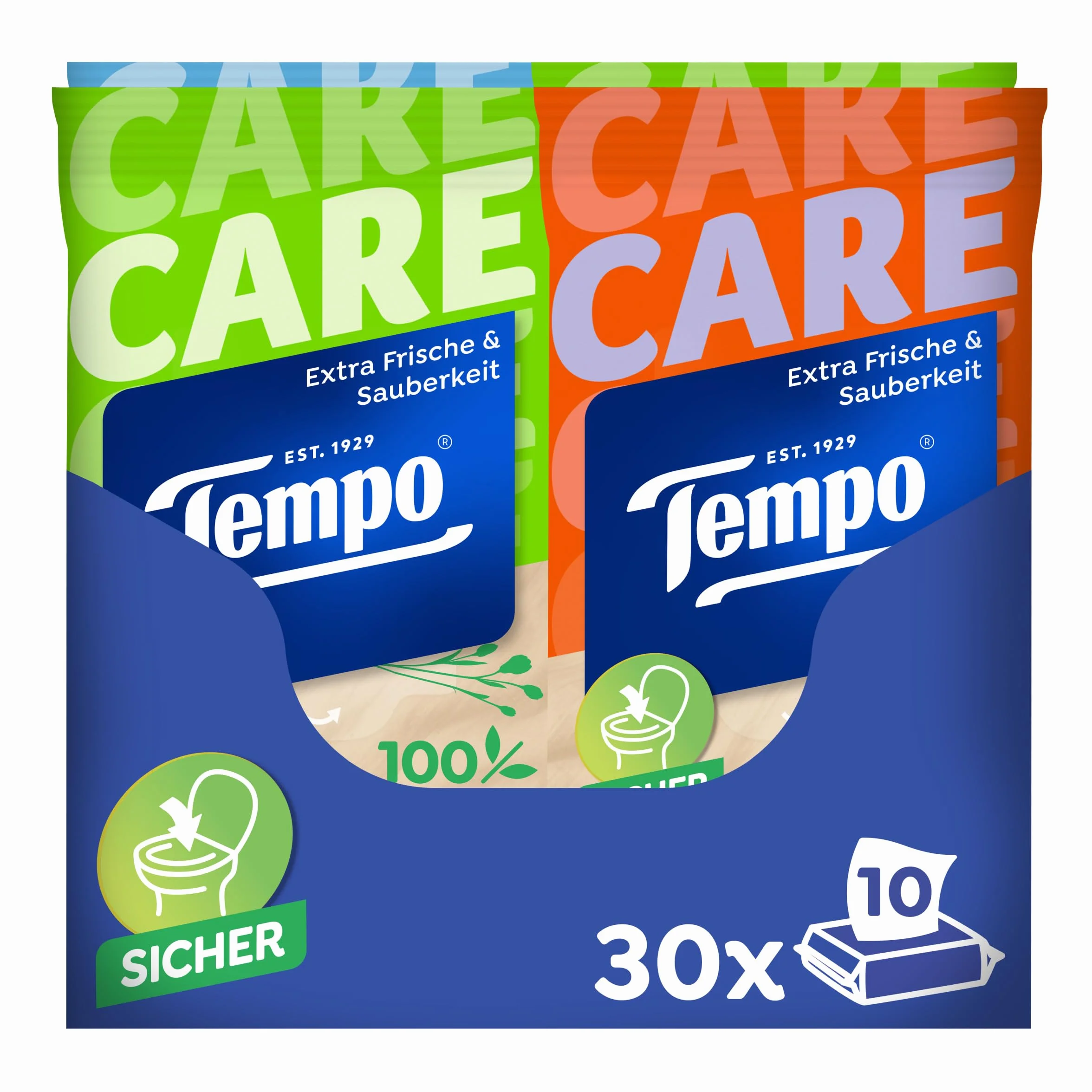 Tempo Delikatny i pielęgnujący wilgotny papier toaletowy, ogromne opakowanie, 30 sztuk