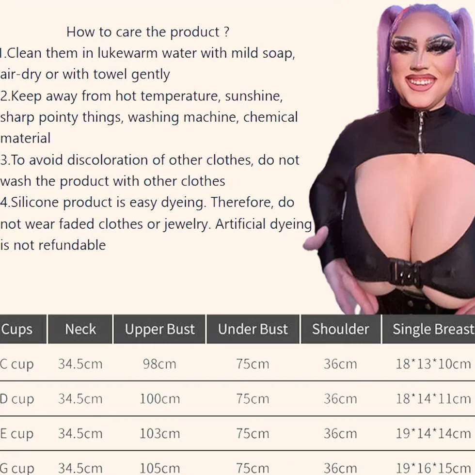 Silicone Chest C - G Cup Bielizna Crossdress Cosplay Dragqueen