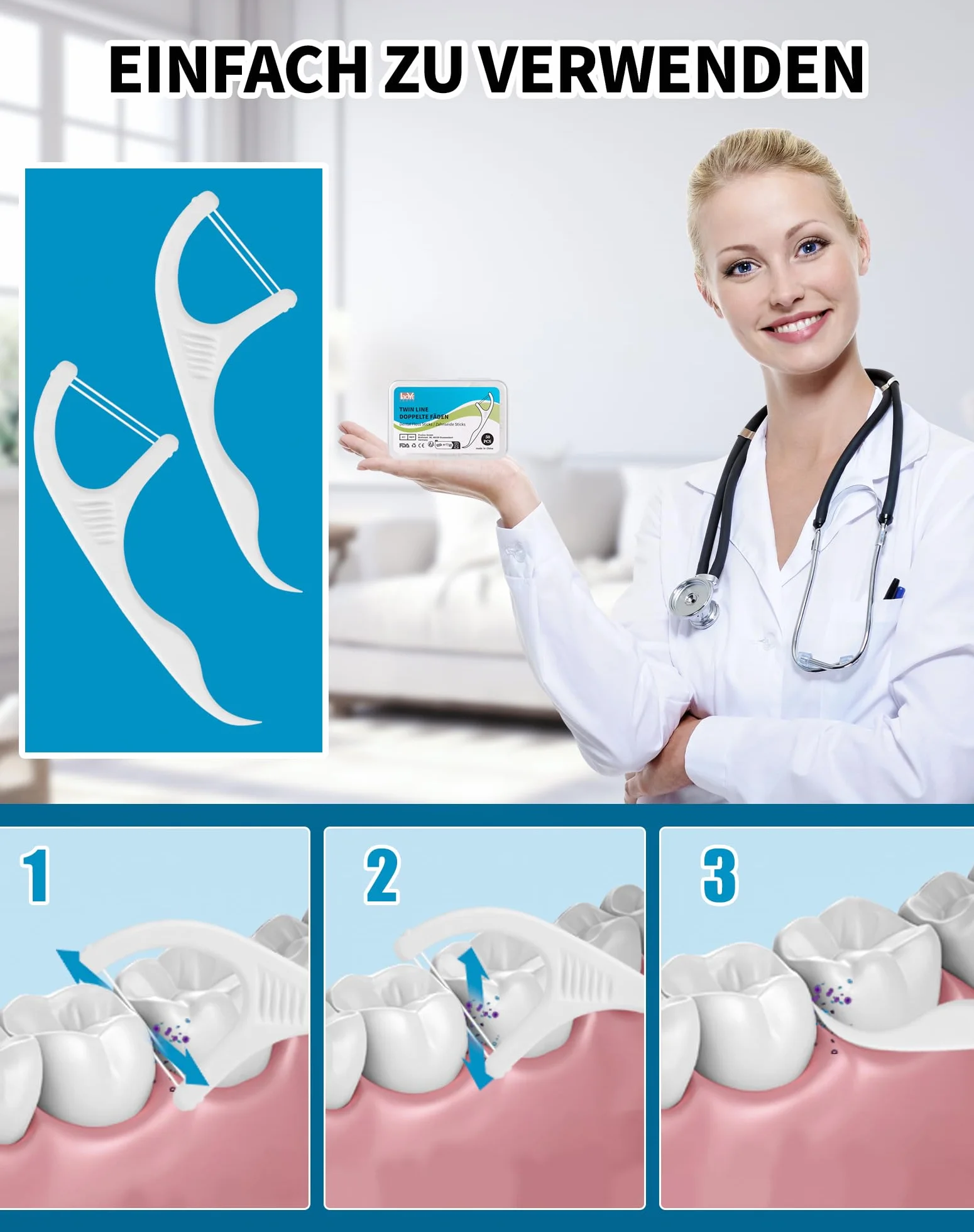 LAOYE Podwójna nić dentystyczna