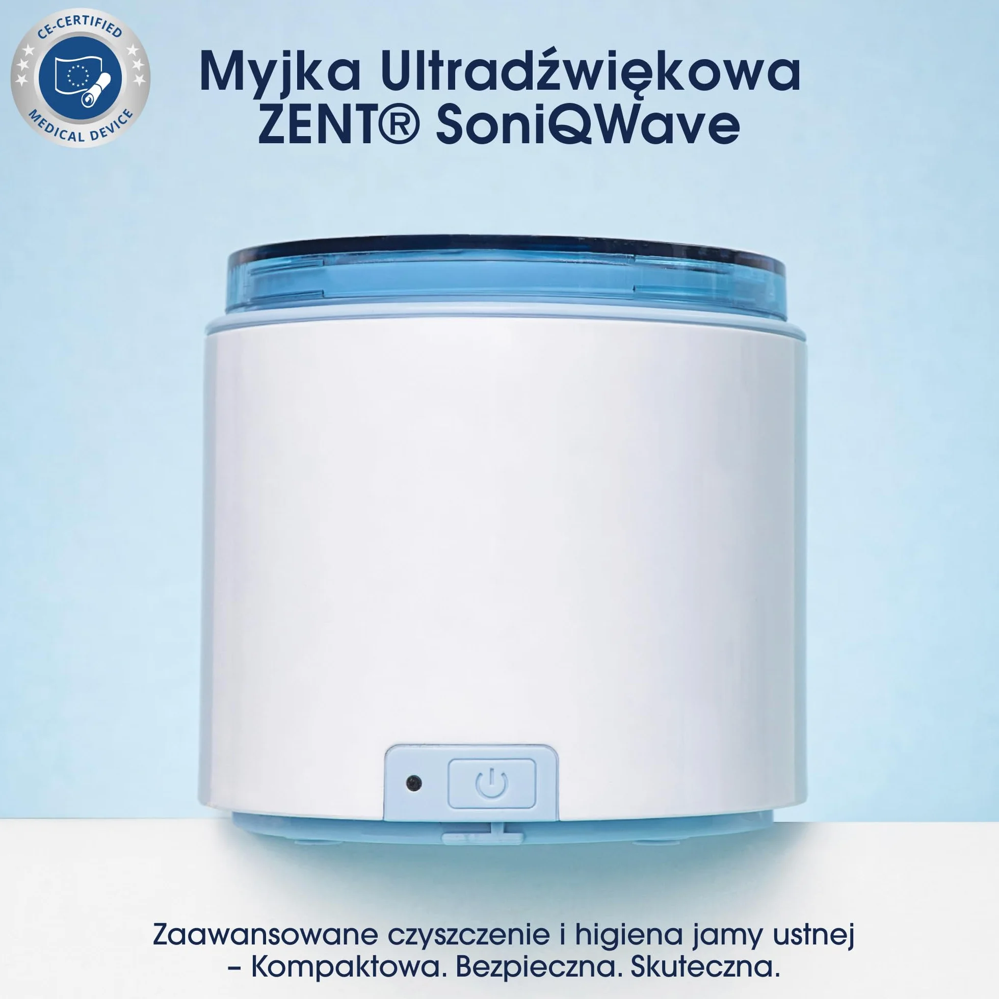 ZENT SoniQWave Myjka ultradźwiękowa Stal nierdzewna 5-minutowy cykl Technologia czyszczenia 360°