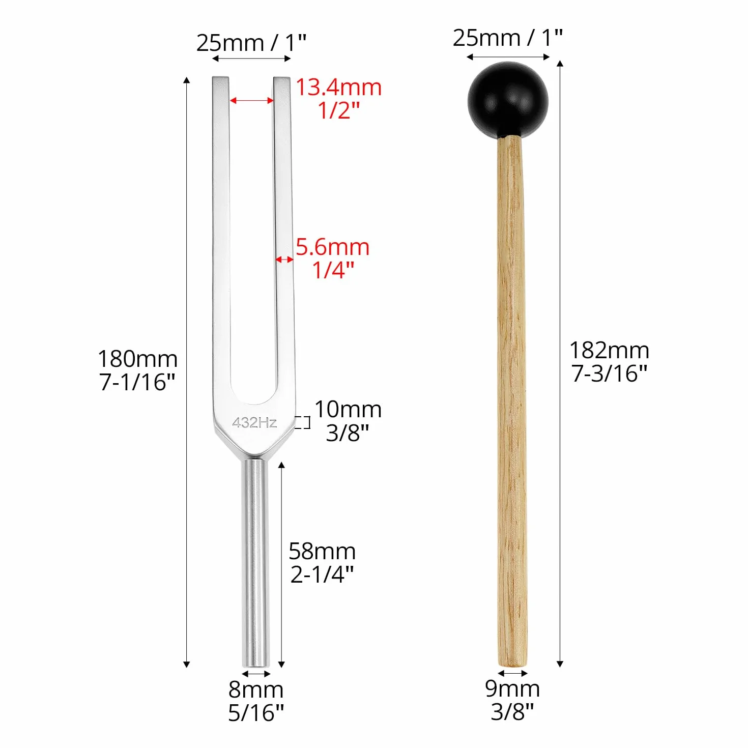 QWORK Kamason ze stopu aluminium 432 Hz z młotkiem silikonowym