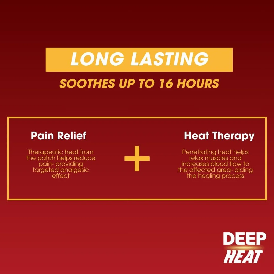 Deep Heat Pain Relief plastry rozgrzewające, 4 sztuki, 1 opakowanie