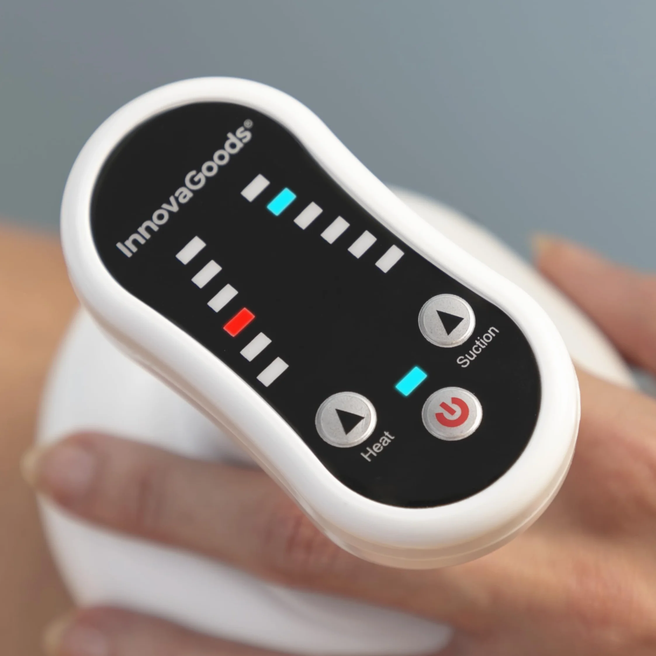 InnovaGoods® Masażer próżniowo-grzewczy do zmniejszania cellulitu CellOut, ładowany, redukuje cellulit i ujędrnia skórę, z 3 stopniami próżni i ciepłem, idealny do użytku domowego i w siłowni.