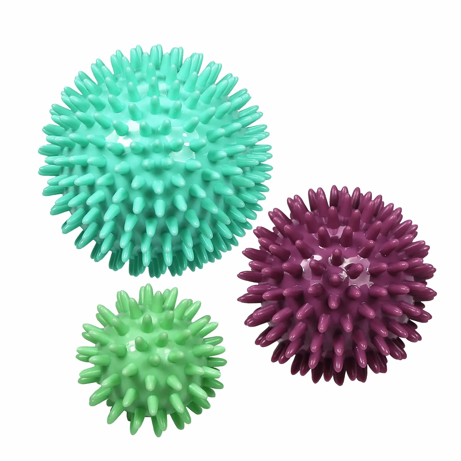 ResultSport Kolczasta piłka do masażu, 3 sztuki, 6 cm, 8 cm, 10 cm, regeneracja zapalenia powięzi podeszwy, masaż punktu spustowego, ulga mięśniowo-powięziowa, piłka do ćwiczeń, pilates