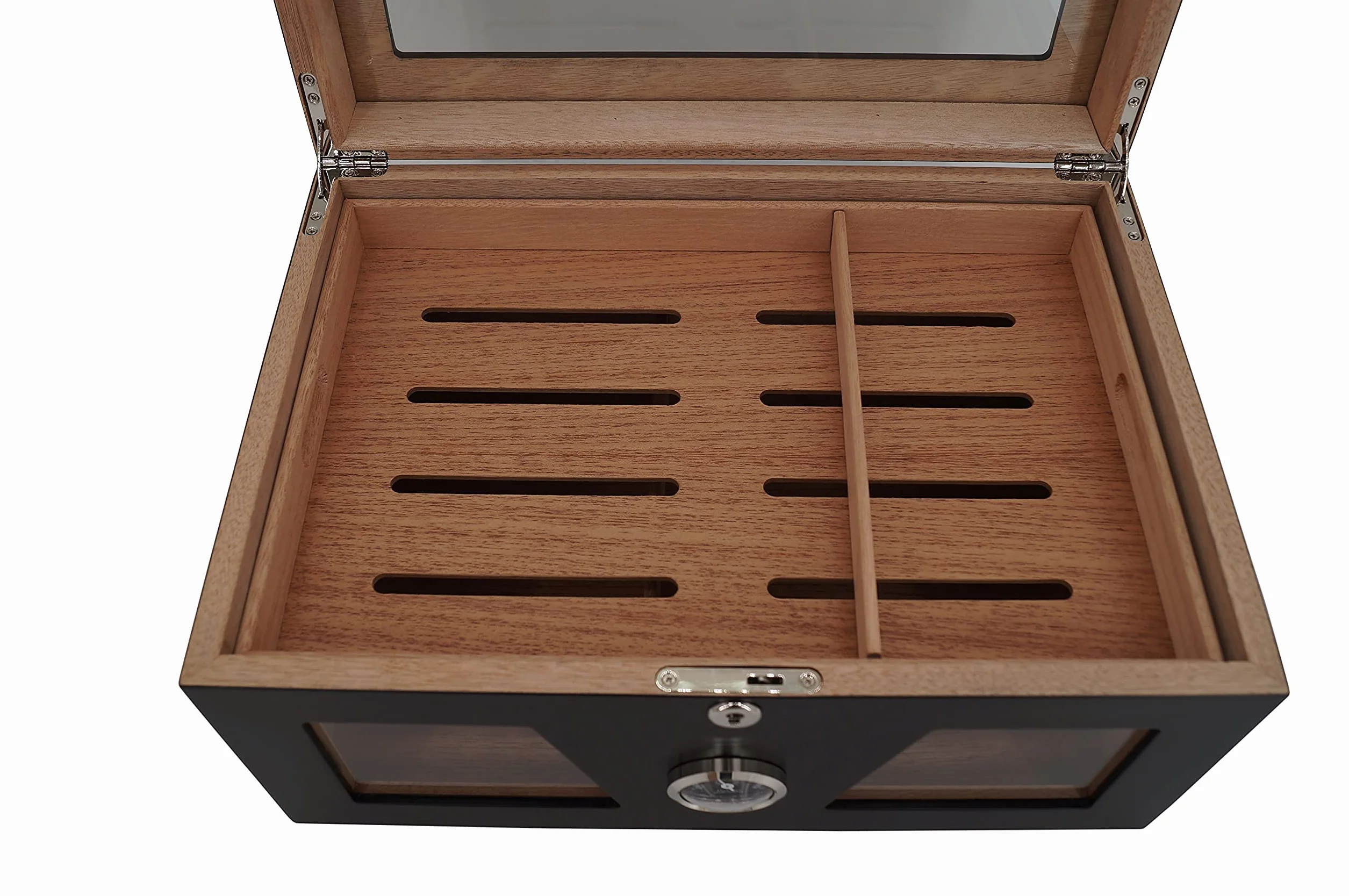 GERMANUS Humidor skrzynia z okienkiem, czarna