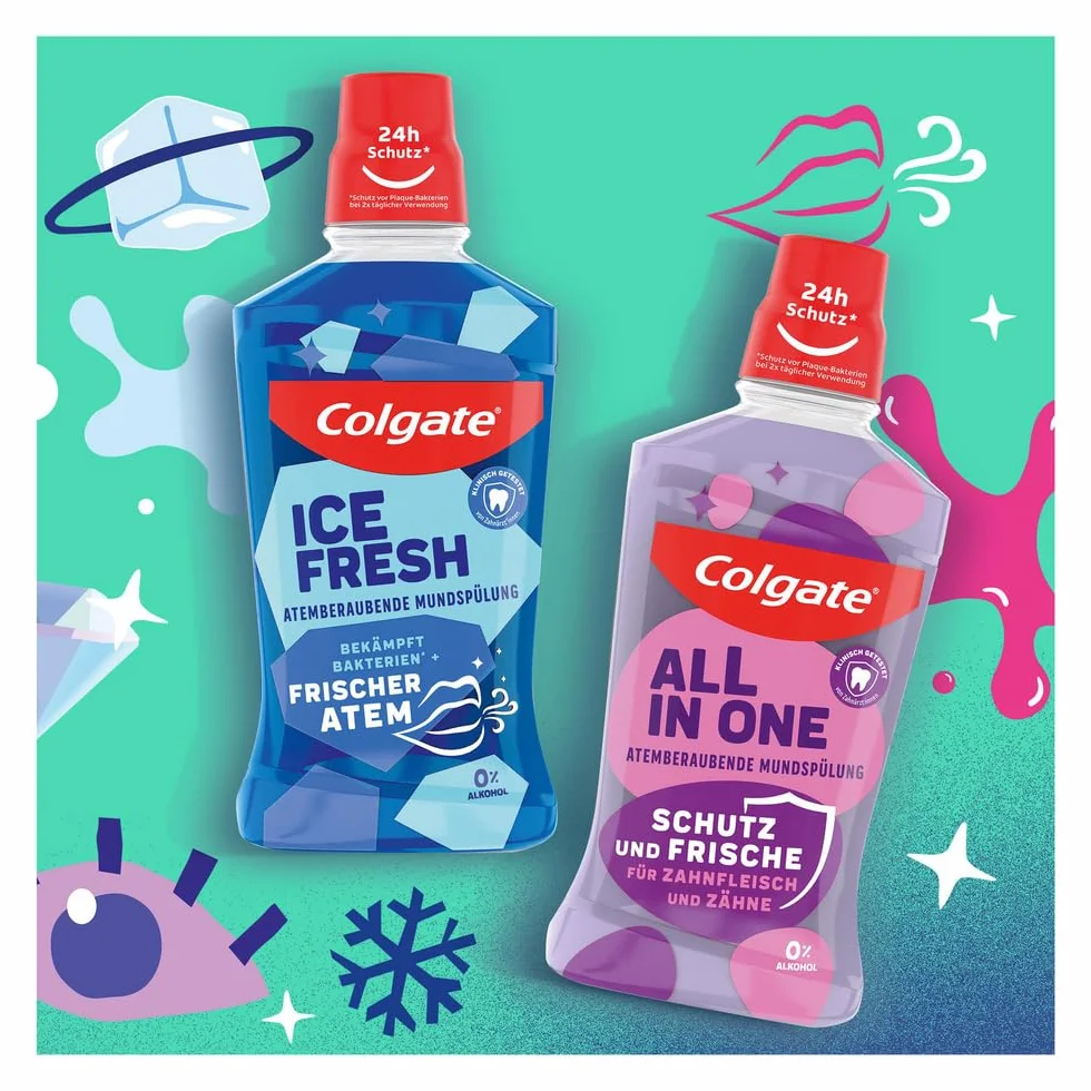 Colgate zestaw 6 butelek płukania jamy ustnej 500 ml świeżość