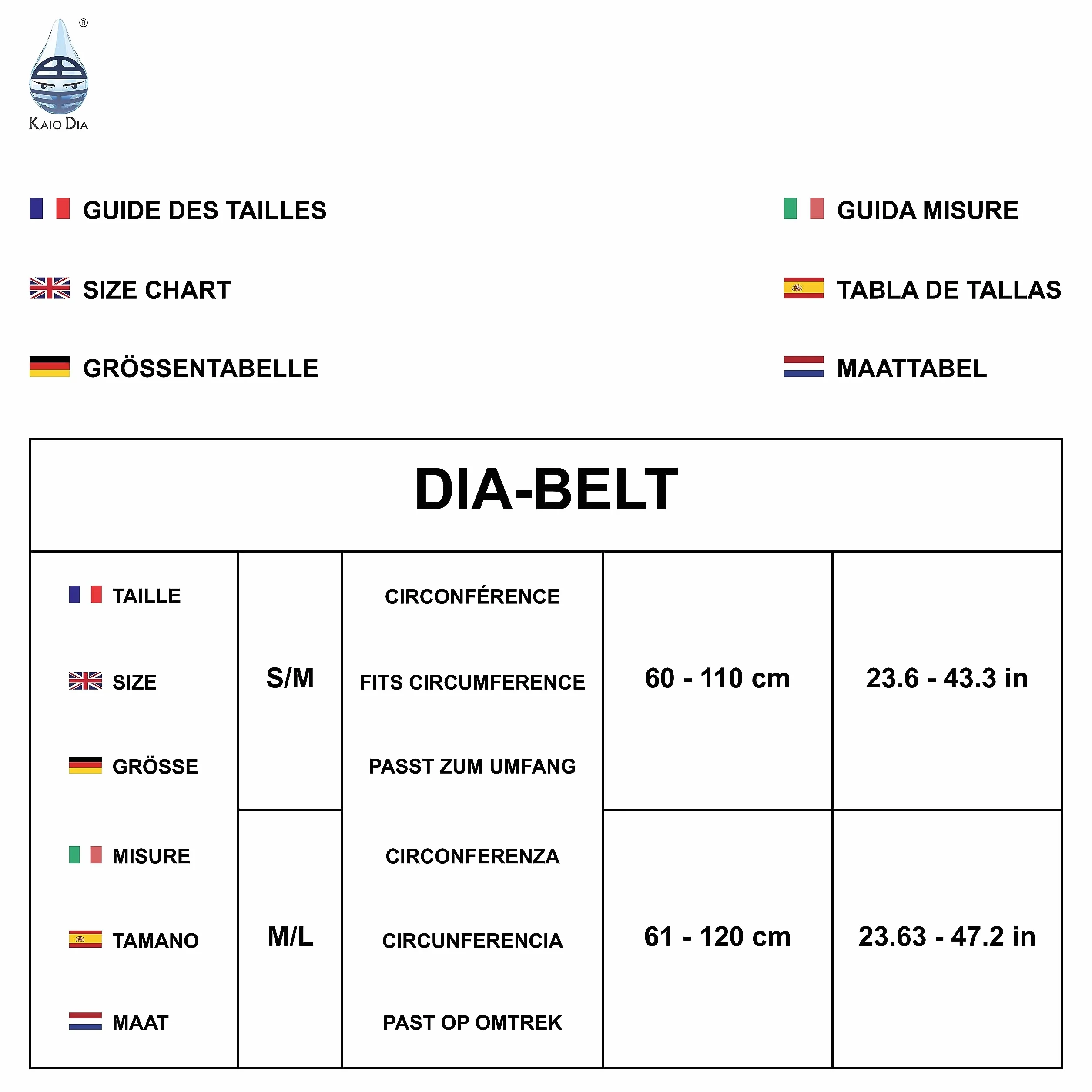 Pas do pompy insulinowej Dia-Belt dla Medtronic, Accu-chek, Freestyle Libre, Czarny, Medium/Large (60-120 cm)