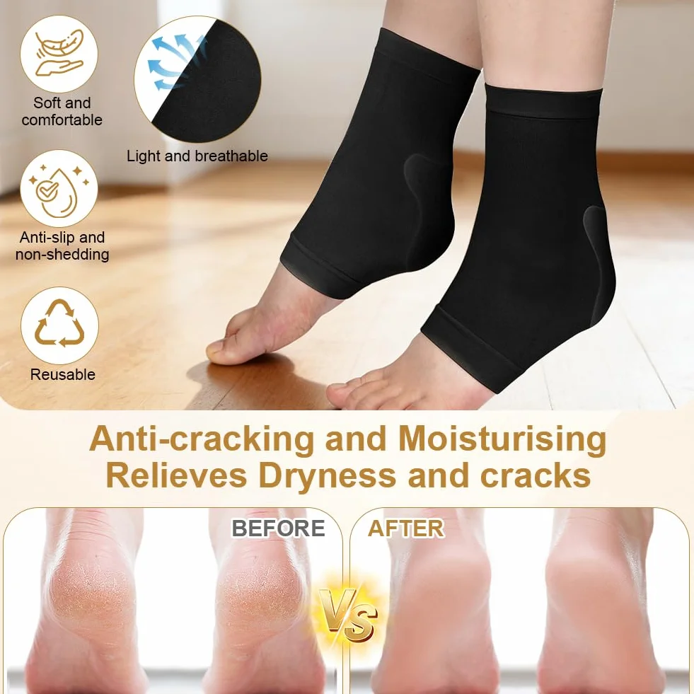Achilles Tendonitis Heel Protector skarpety, 2 pary bandaży na staw skokowy, Achilles Tendon Support Compression Compression Padded Sleeve Socks na zapalenie powięzi podeszwowej, artretyzmu