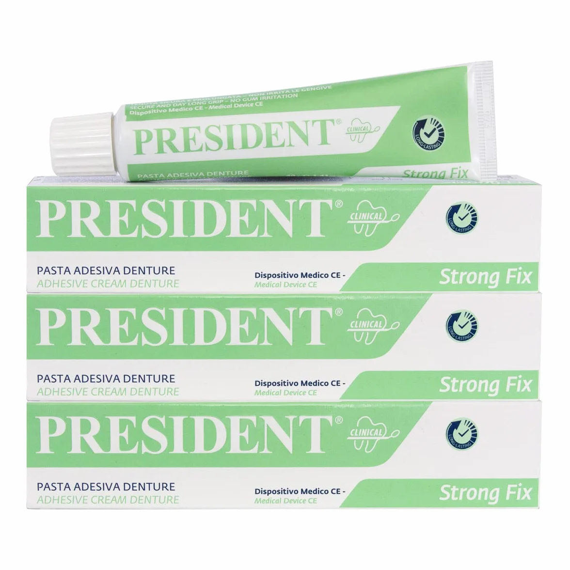 President Zestaw 3 Części Pasty Denture Mocne Mocowanie Protezy 3x40g