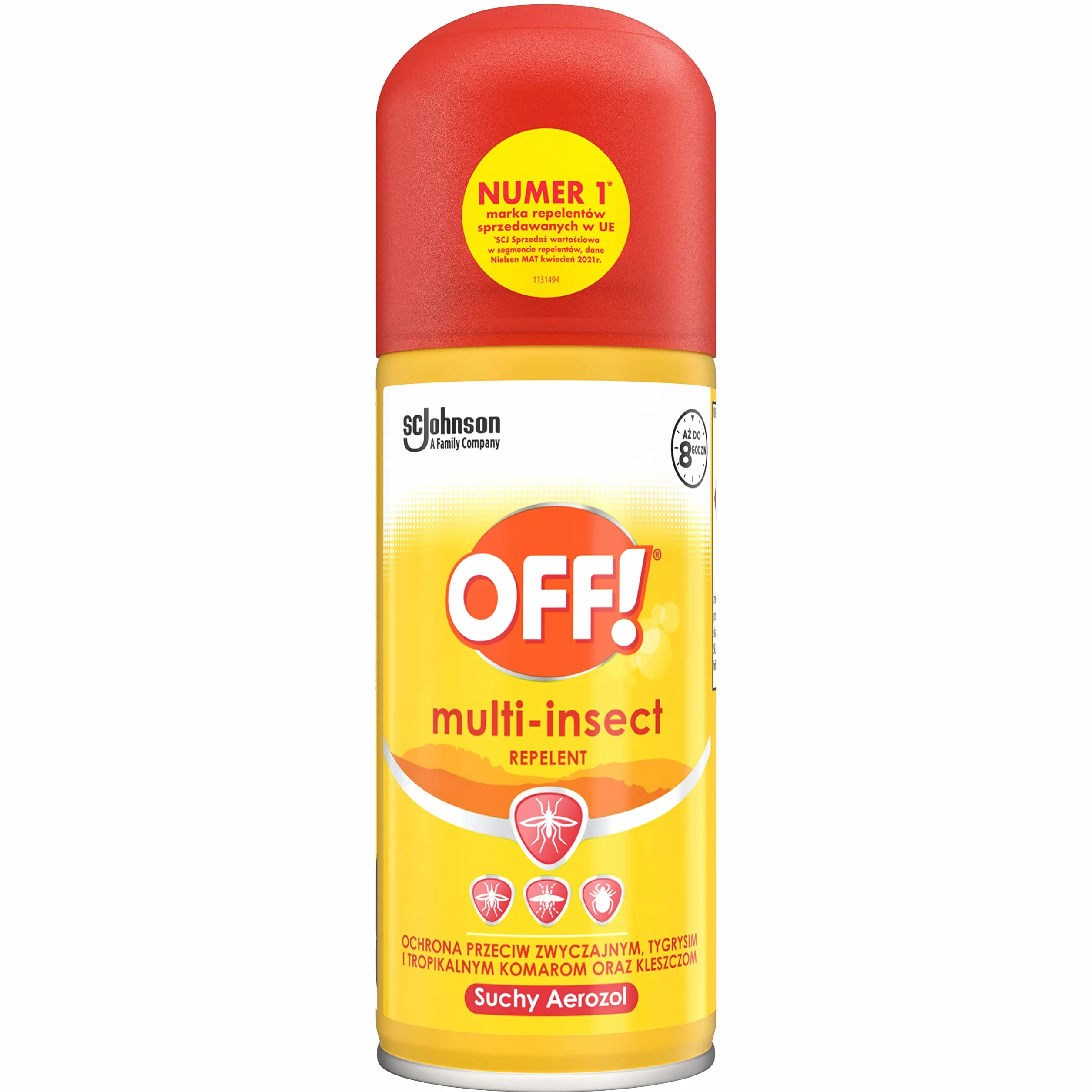OFF! Multi Insect Przeciw Komarom i Kleszczom, Suchy Spray Odstraszający Owady, Ochrona aż do 8 Godzin, 100 ml