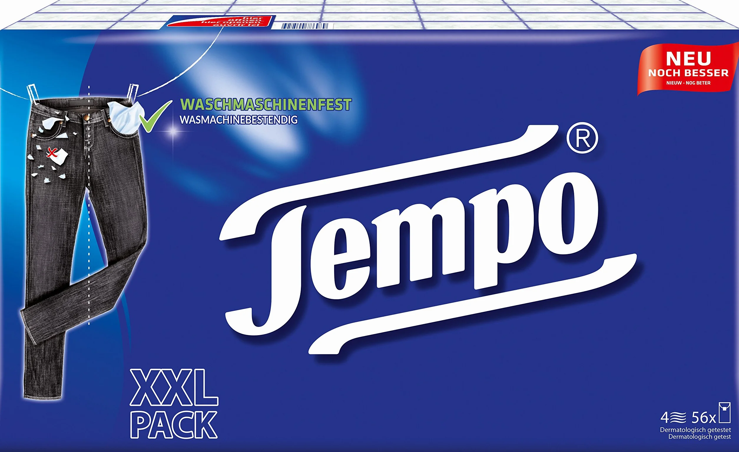 Tempo Klasyczne chusteczki higieniczne 4-warstwowe ręczniki papierowe 56 x 10 (560 chusteczek)