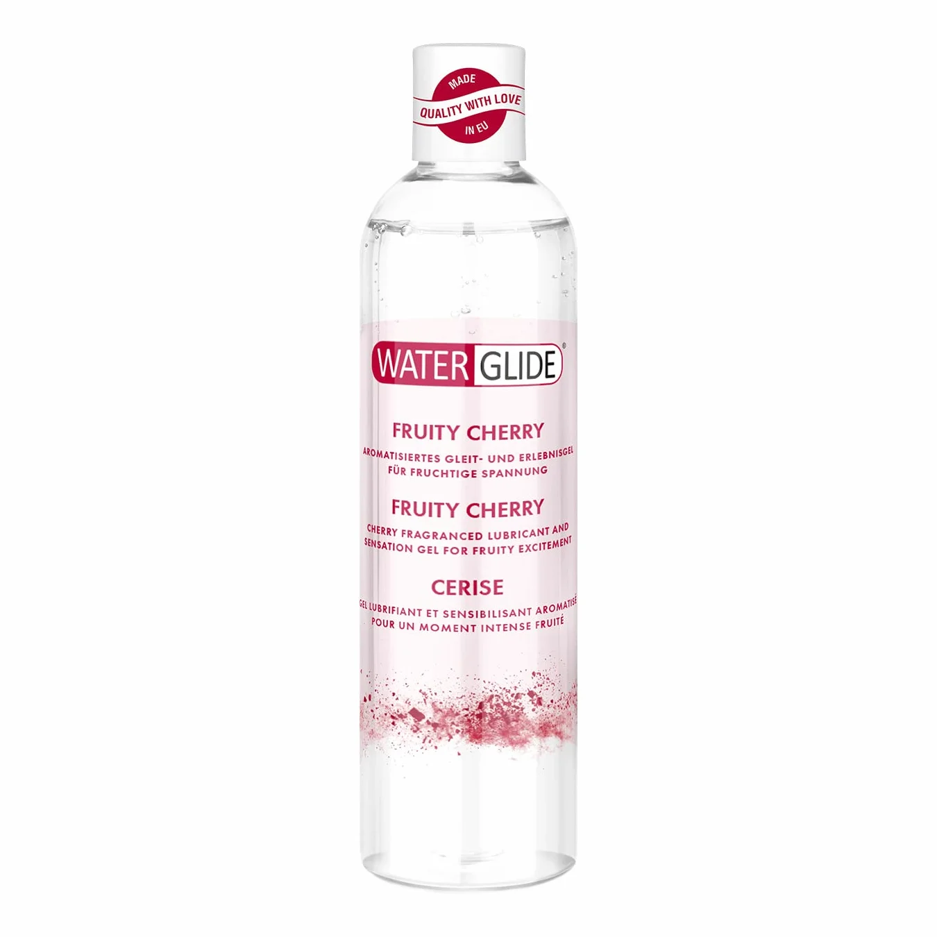 Waterglide Lubrykant o zapachu wiśni | lubrykant na bazie wody zapewnia długotrwałą zabawę, wegański, nadaje się do zabawek erotycznych i prezerwatyw | 300 ml