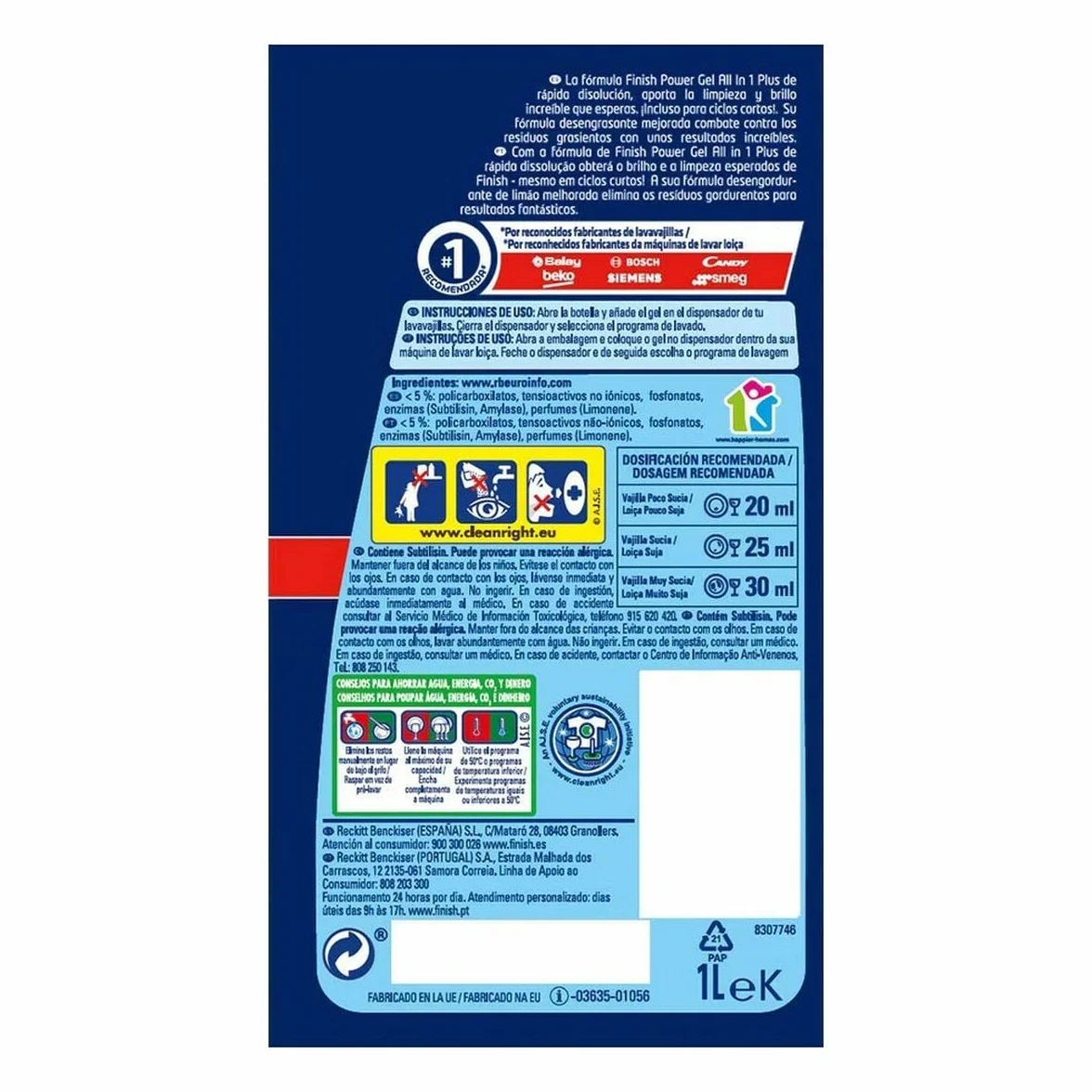 Finish All-in-1 Plus żel do zmywarek 50 dawek