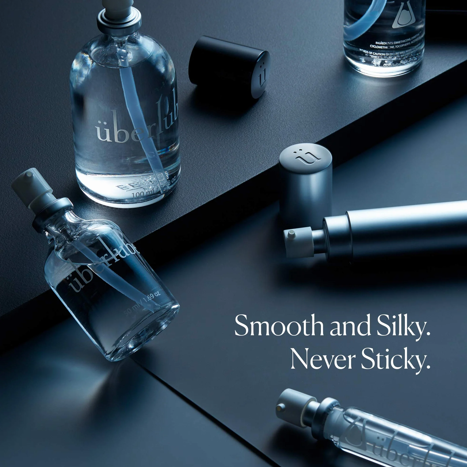 Überlube Travel Lube Bezpieczny Lateksowy Lubrykant Silikonowy Do Seksu Z Witaminą E Bezzapachowy, Bezzapachowy Działa Pod Wodą - 15 Ml Srebrny Podróżnik Good-To-Go + 2 Wkłady (Łącznie 45 Ml)