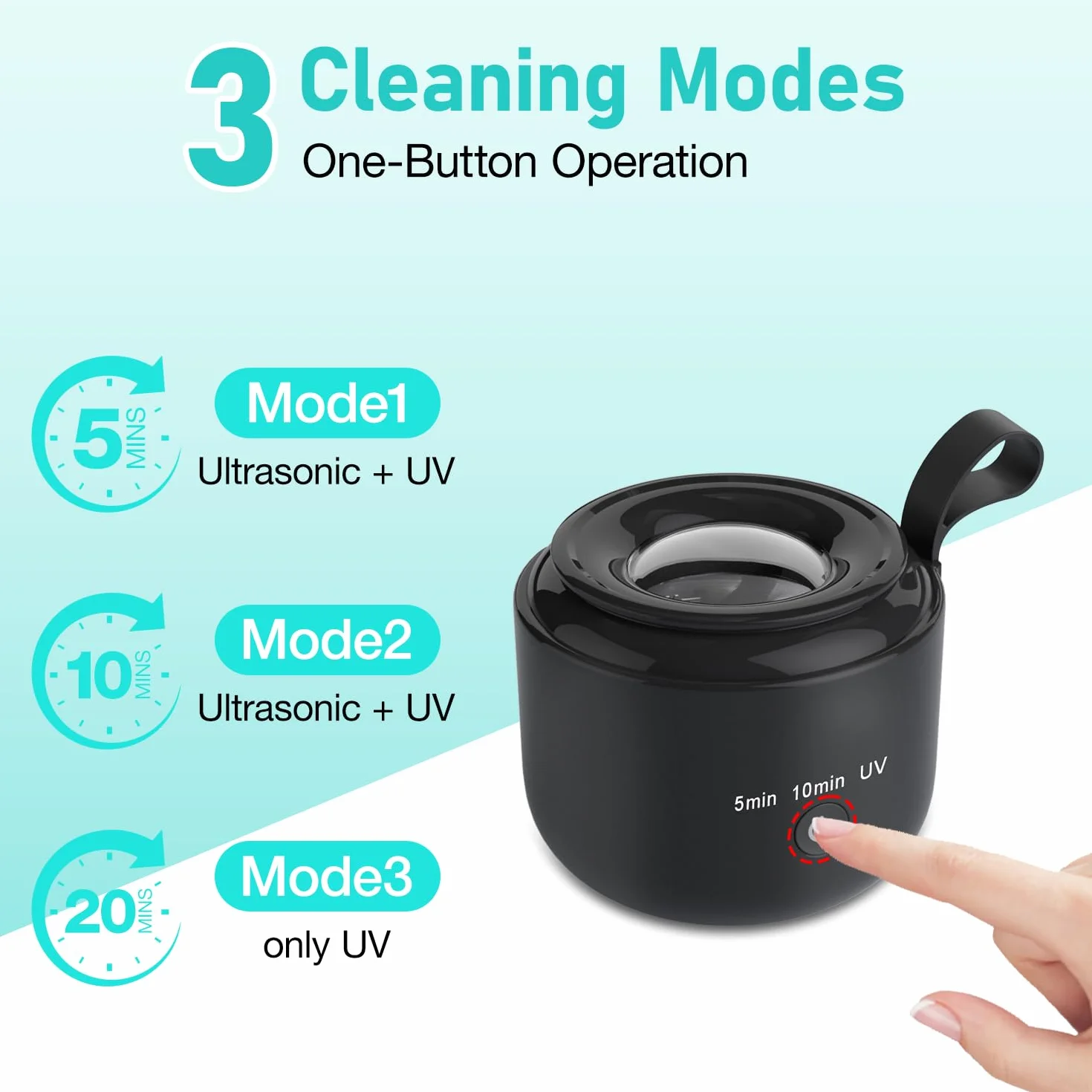 Ultrasoniczne urządzenie do czyszczenia 48kHz UV Ultrasoniczny oczyszczacz, Dayear 3 tryby Ultrasonic Cleaner do protez zębowych, alignerów szyn zębowych, retainerów, biżuterii, protez
