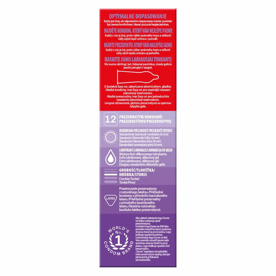 Durex Feel Thin Fetherlite Elite Prezerwatywy cienkie przezroczyste 12 szt.
