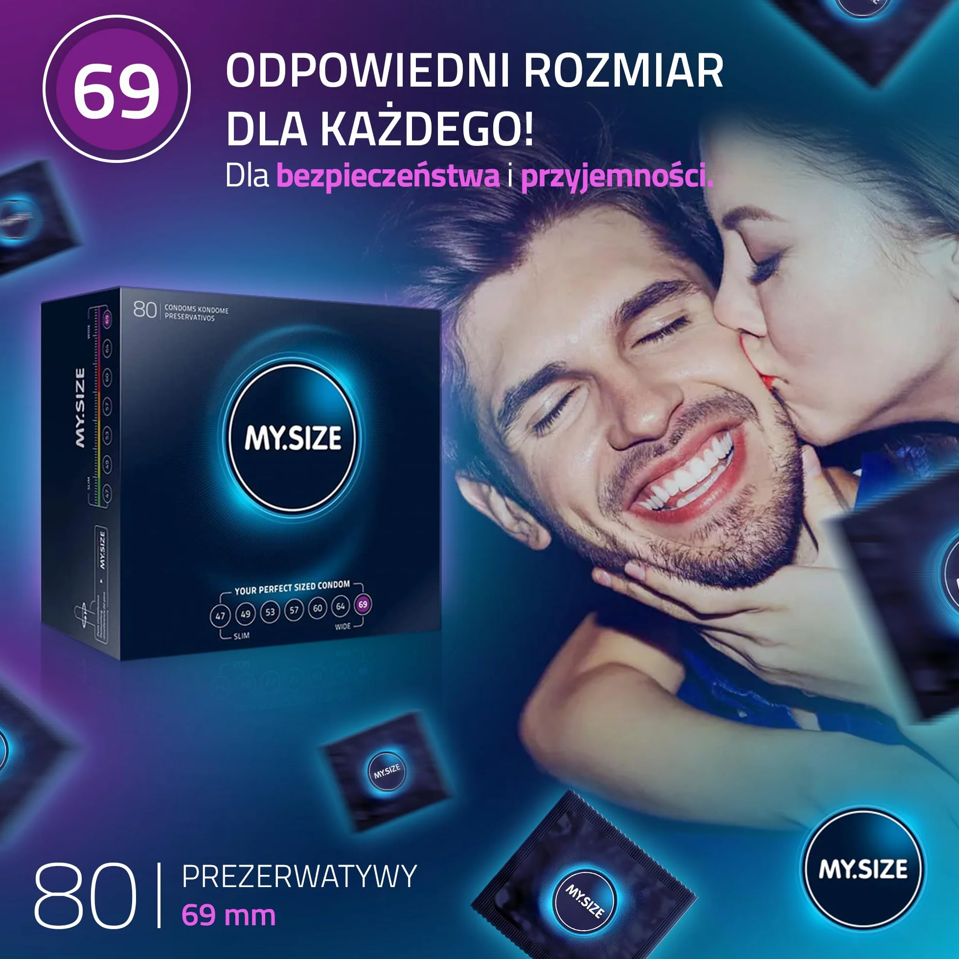 Prezerwatywy My.Size rozmiar 4, 69 mm, 80 sztuk