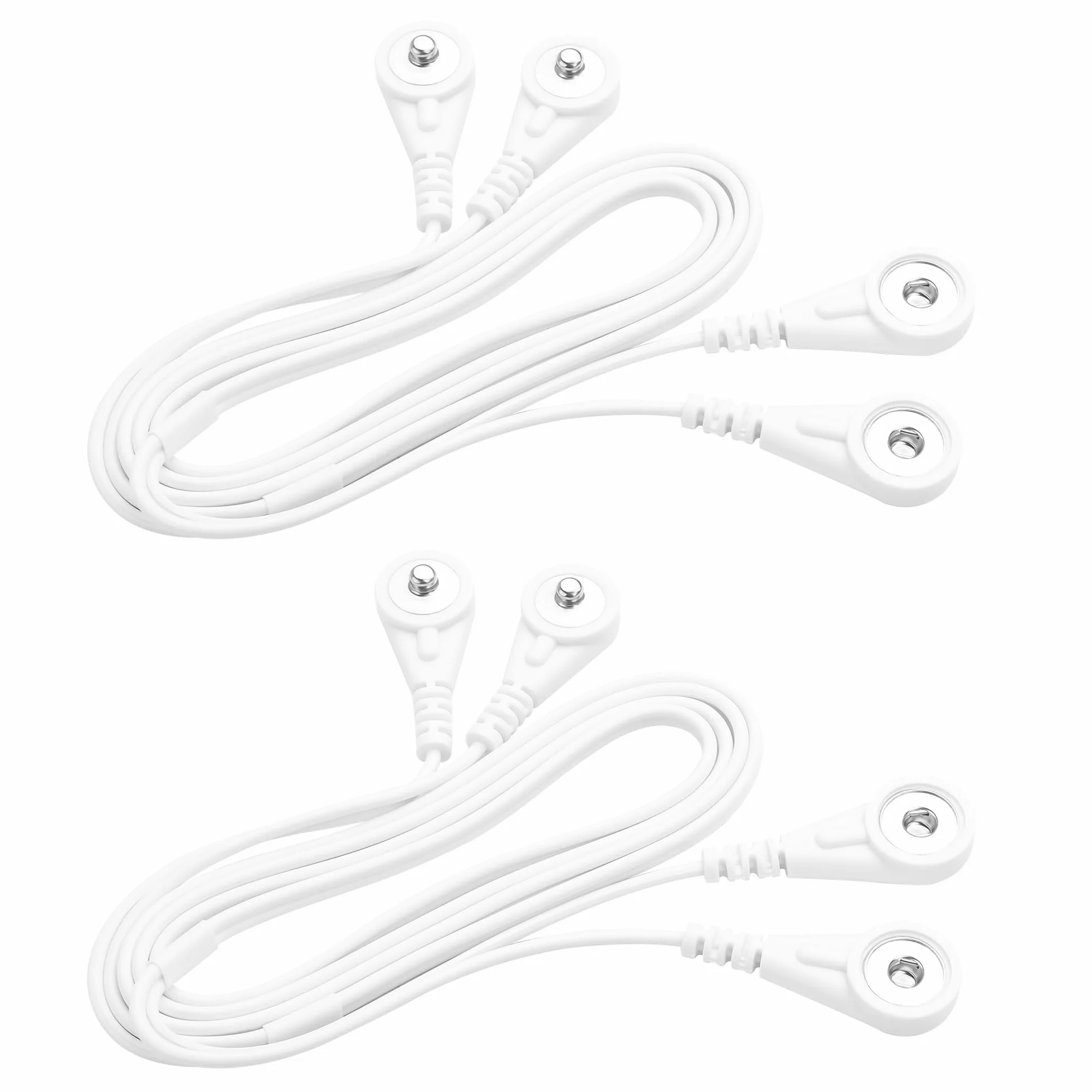 Wymienne kable połączeniowe z dwoma złączami męskimi i żeńskimi, kabel klikający do urządzeń TENS EMS, uniwersalny adapter 3,5 mm do podkładek elektrodowych, 3,3 stopy, 2