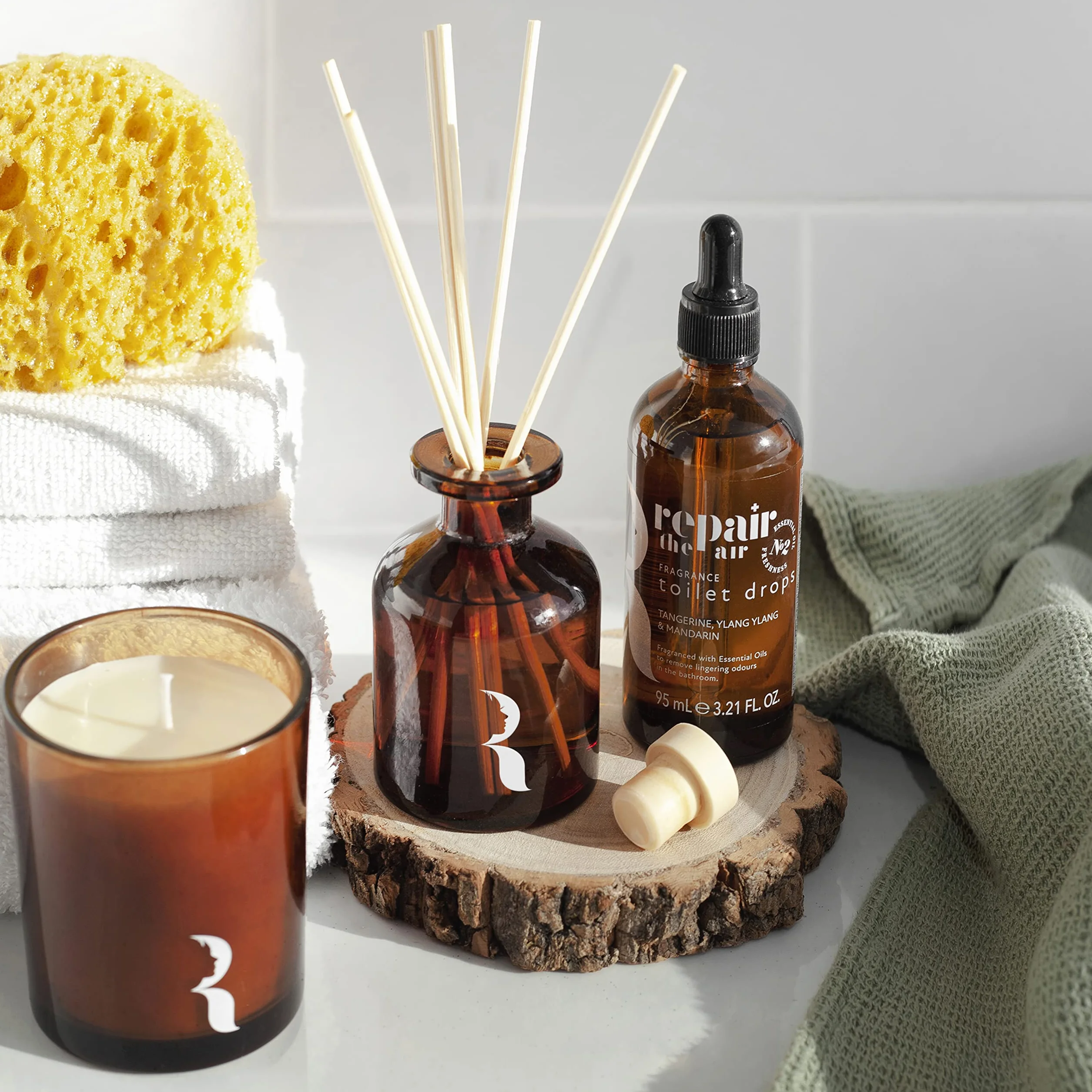 Repair the Air Fragranced Toilet Drops, with Tangerine, Ylang Ylang and Mandarin Essential Oils, 95ml TRIO
