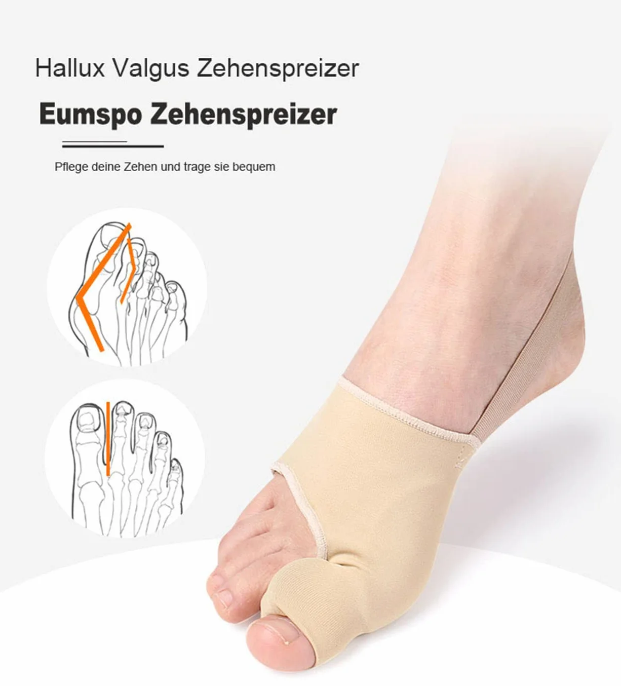 Bunion korekcyjne opaski na haluksy 6 sztuk z separatorem palców i paskiem antypoślizgowym