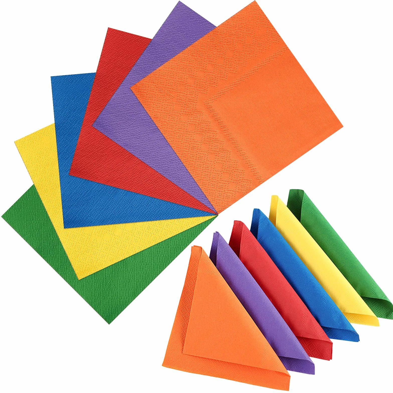 72 szt. tęczowe serwetki 2-warstwowe wielokolorowe serwetki koktajlowe jednorazowe kolorowe serwetki imprezowe serwetki obiadowe na imprezę, urodziny, ślub, 12 x 13 cm