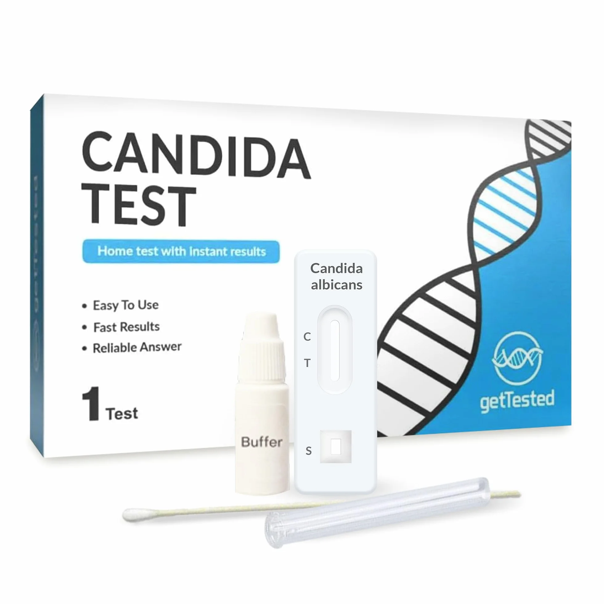 GetTested Zestaw testowy At-Home Candida – szybki test pleśniawki dla kobiet