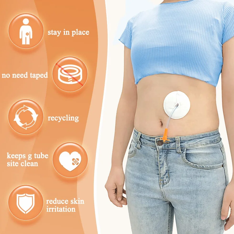 NEPPT Rurka do karmienia, rurki G, nakładki na guziki, uchwyty na rurki, akcesoria do cewnika, wsparcie cewnika, dializa otrzewnowa, bardzo miękkie i chłonne podkładki (12 sztuk)