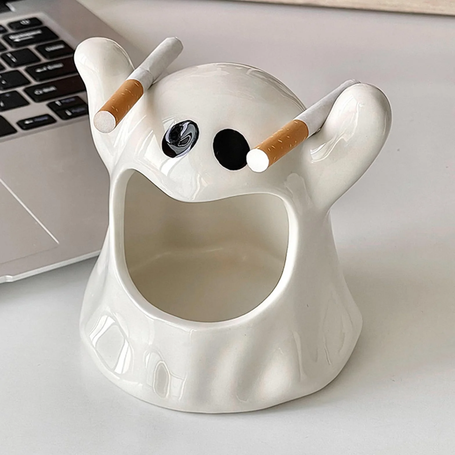 Ghost ashtray Resin Creative Skull Spooky Figurine Halloween Decorations Gothic Home Bedroom Living Room Ornament