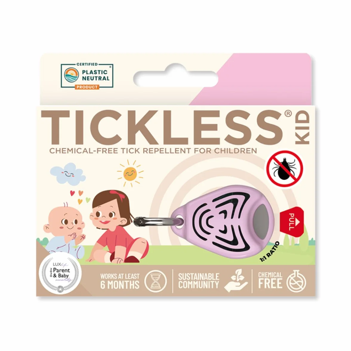 Tickless Baby - ultradźwiękowa ochrona przed kleszczami i pchłami dla dzieci - różowa