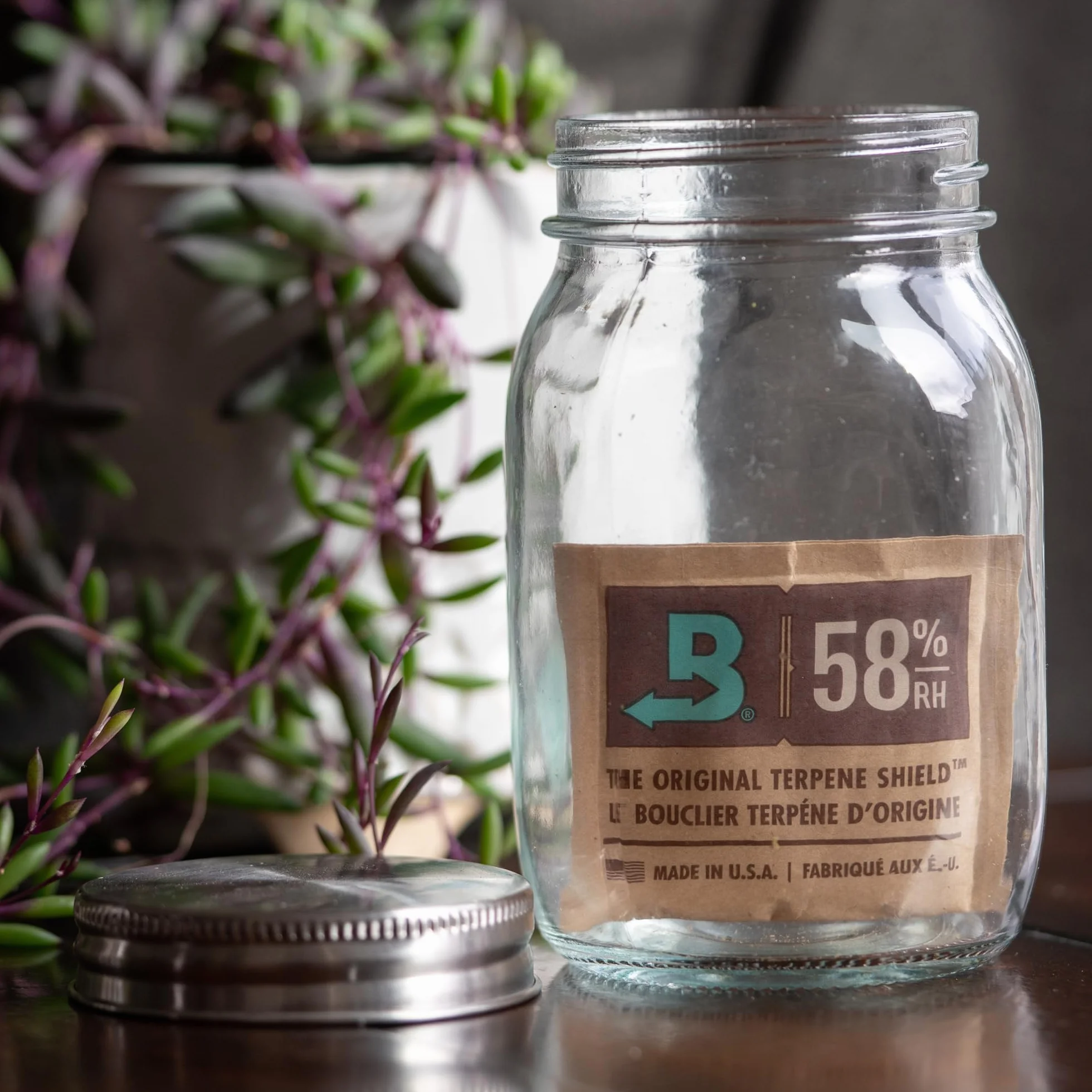 Boveda do przechowywania ziół | 2-kierunkowy regulator wilgotności przy 58% RH | rozmiar 4 dla maksymalnie 15 g kwiatów | zapobiega utracie terpenów | 10 torebek