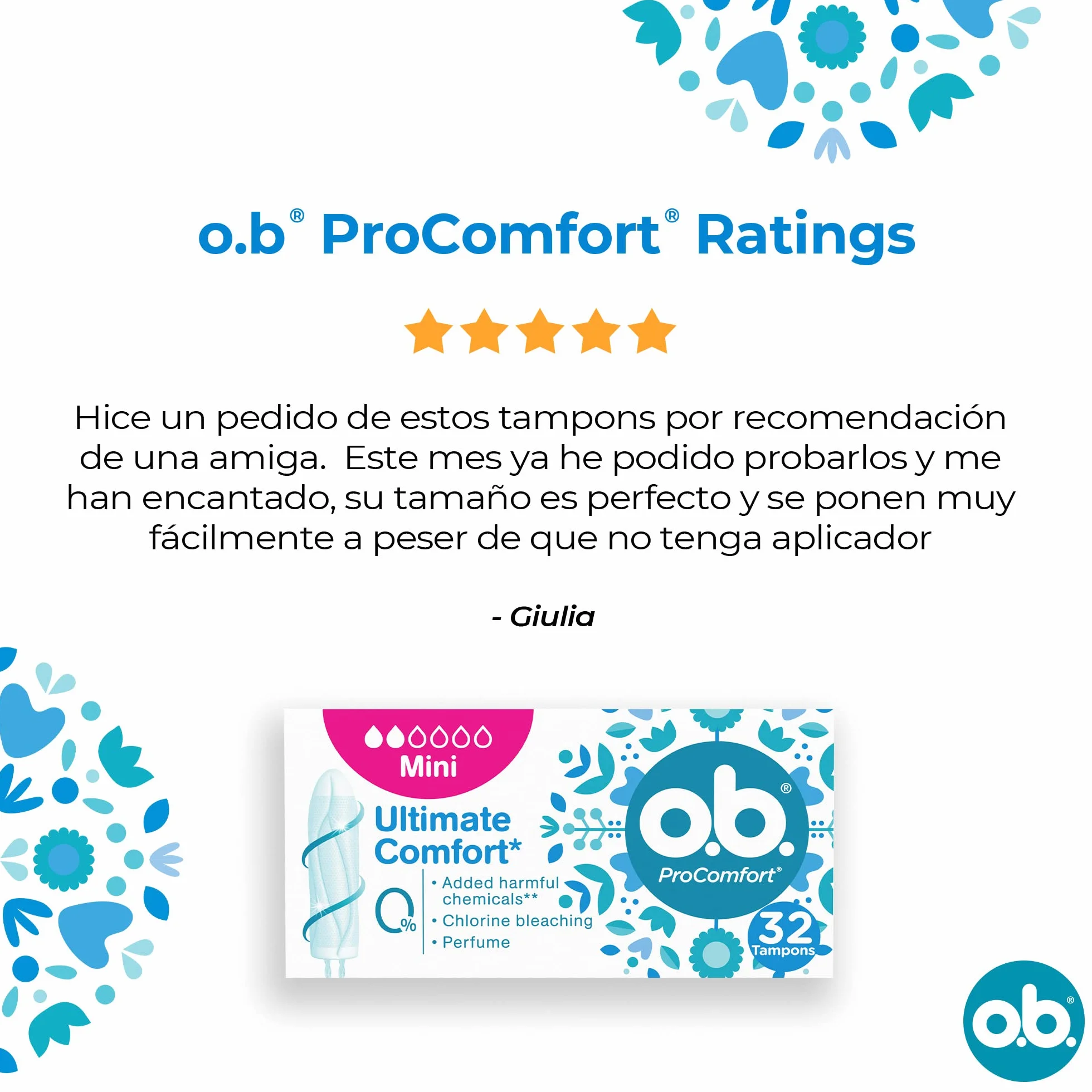 o.b. ProComfort mini tampony, 1 x 32 sztuki