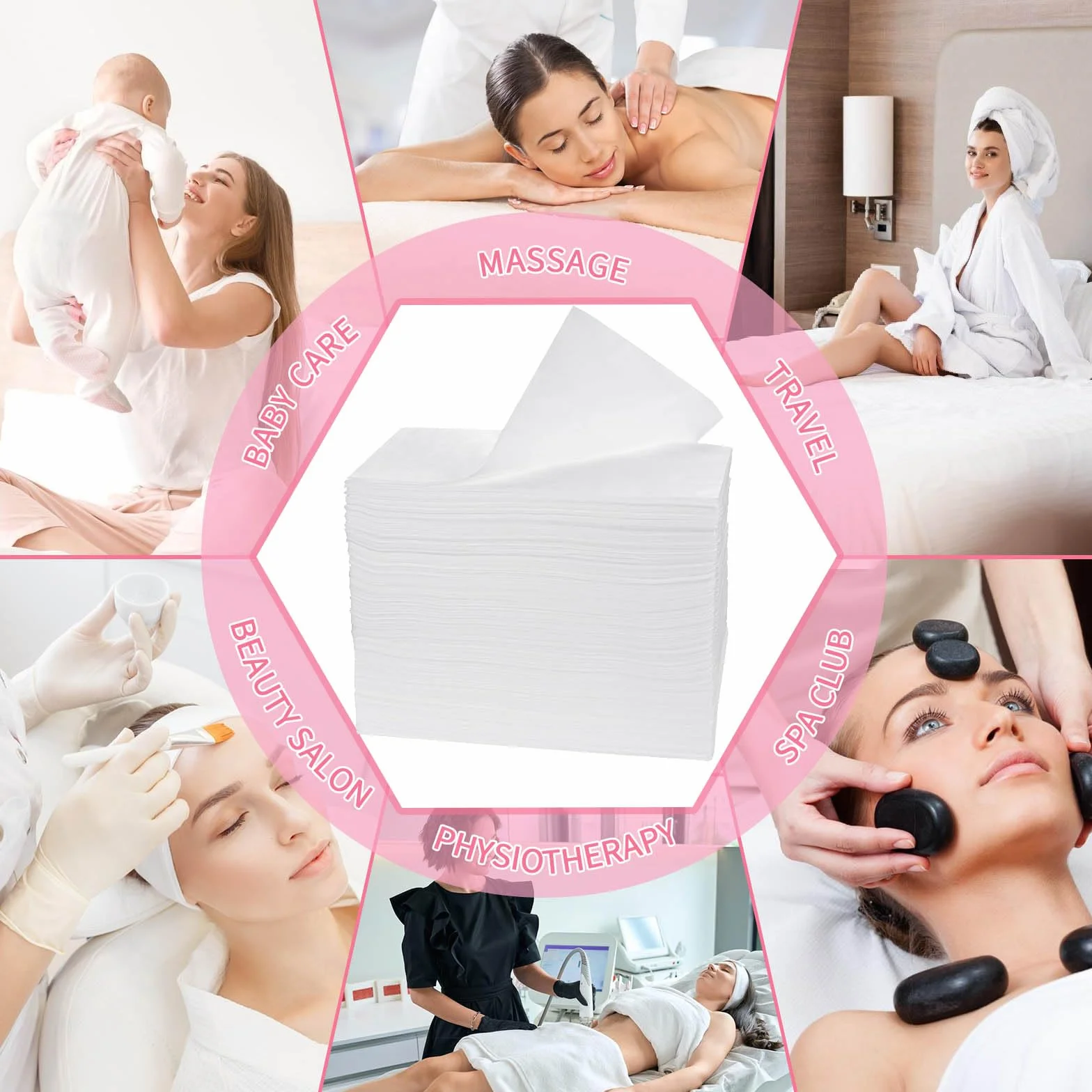 20 szt. jednorazowych prześcieradeł, prześcieradła do masażu spa, miękka włóknina, stół do masażu, prześcieradło ochronne do salonu piękności, spa, masażu, hoteli, kosmetyczki, 180 x 80 cm (białe)