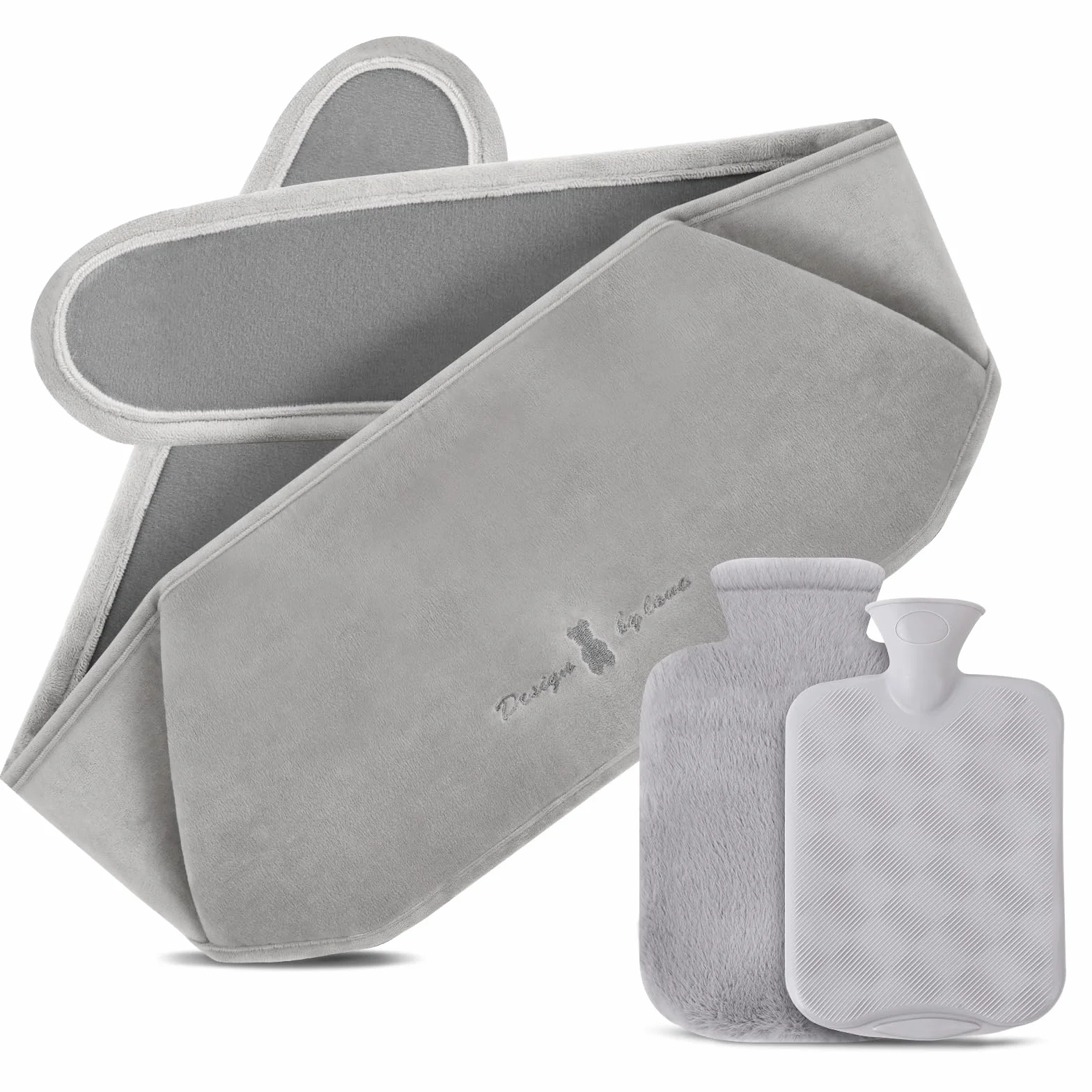 Pasek do termoforu, 1,2 l, termofor z gumy z miękkim obiciem w talii, 3 w 1, pasek do termoforu, na kark, ramiona, plecy, nogi, ogrzewanie talii, butelka Hot Water Bottle do łagodzenia bólu