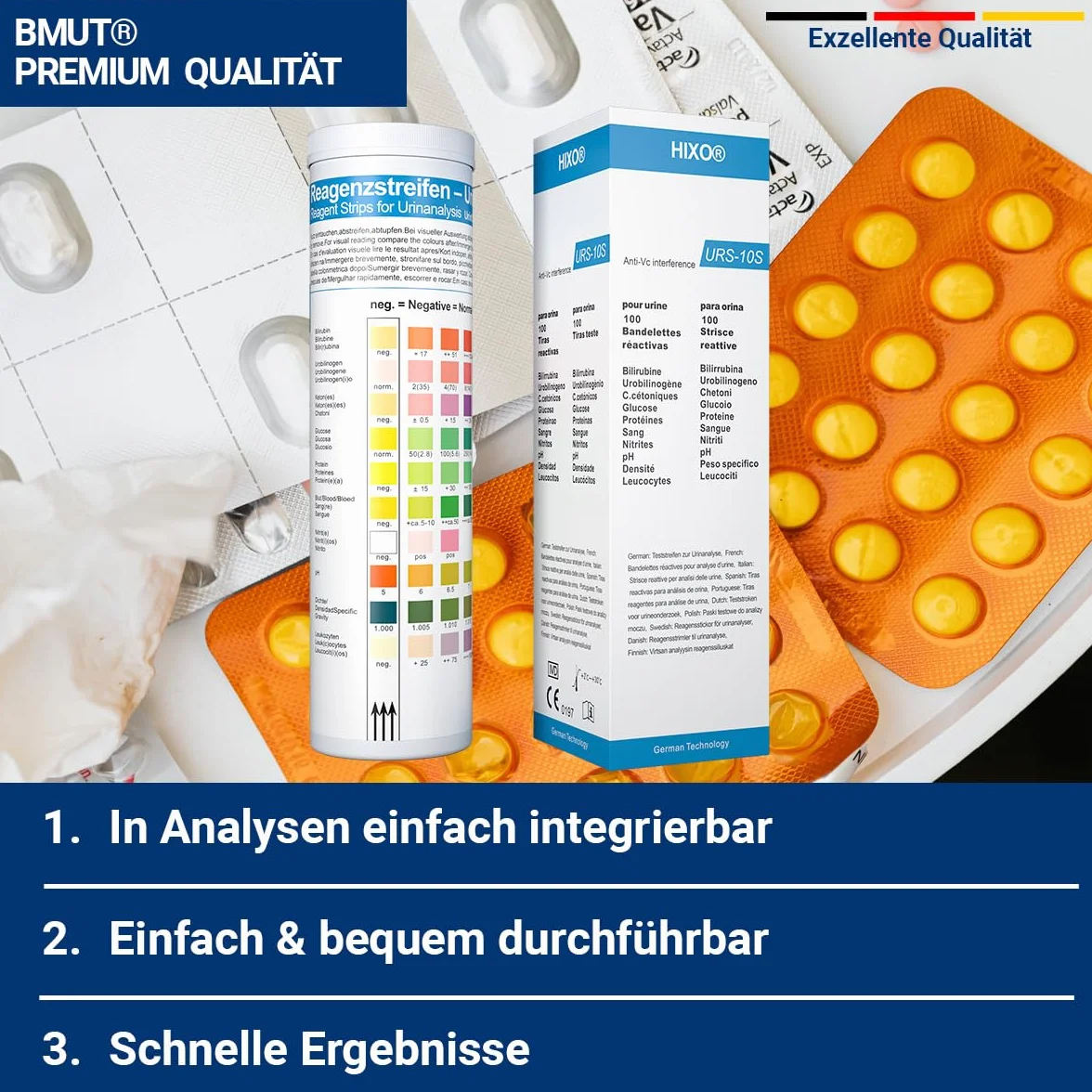 100x 10w1 pasek do badania moczu z 10 wskaźnikami Test samodzielny z paskami do badania zdrowia i moczu Infekcje dróg moczowych, ketoza, cukrzyca, glukoza, pH, białko