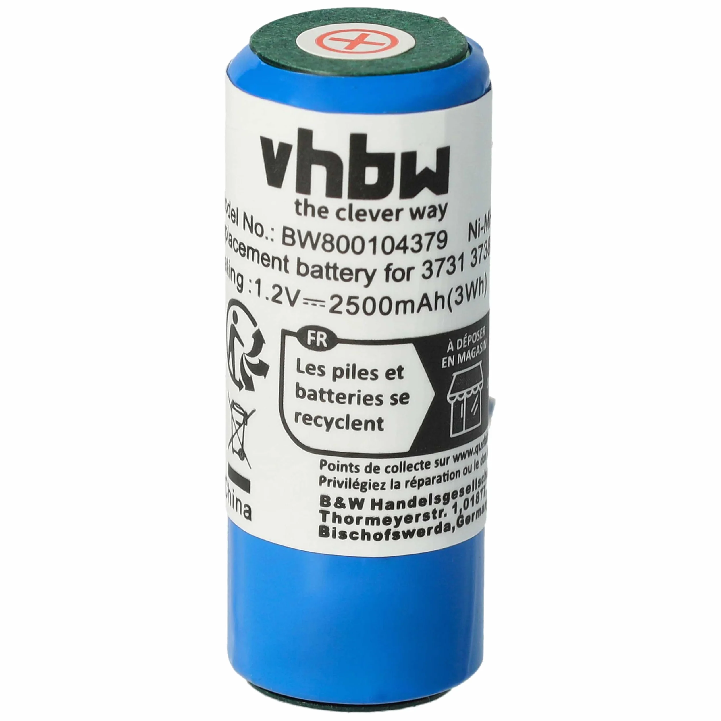vhbw NiMH akumulator 2500 mAh (1,2 V) do szczoteczki zębów Braun Oral-B Professional Care, Sensitive, Sonic Complete, Triumph jak Braun 3731, 3738.