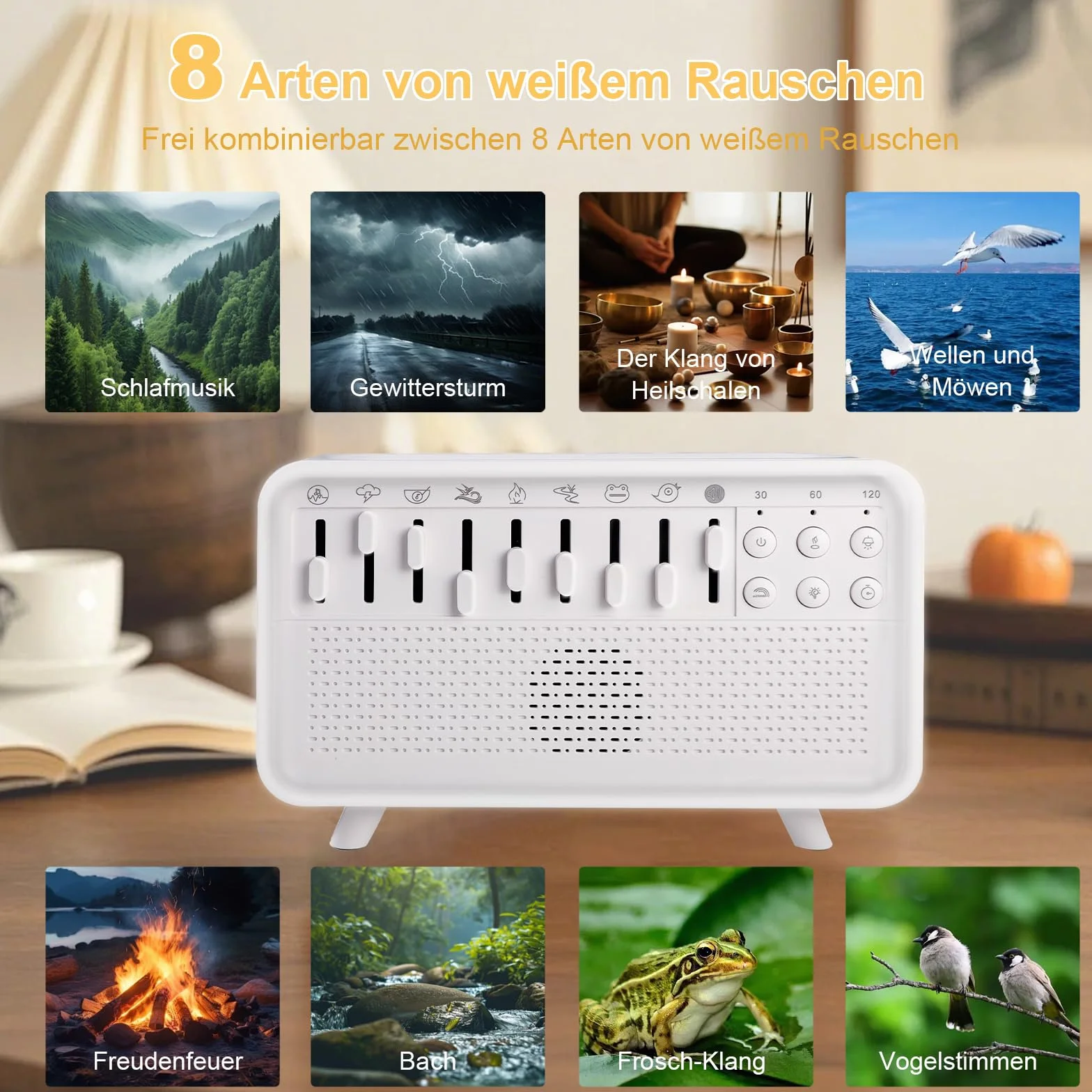 Yoedge White Noise Machine & Night Light Pro - urządzenie dźwiękowe do sypialni z Bluetooth, timerem i dyfuzorem aromatu dla dzieci, niemowląt i dorosłych