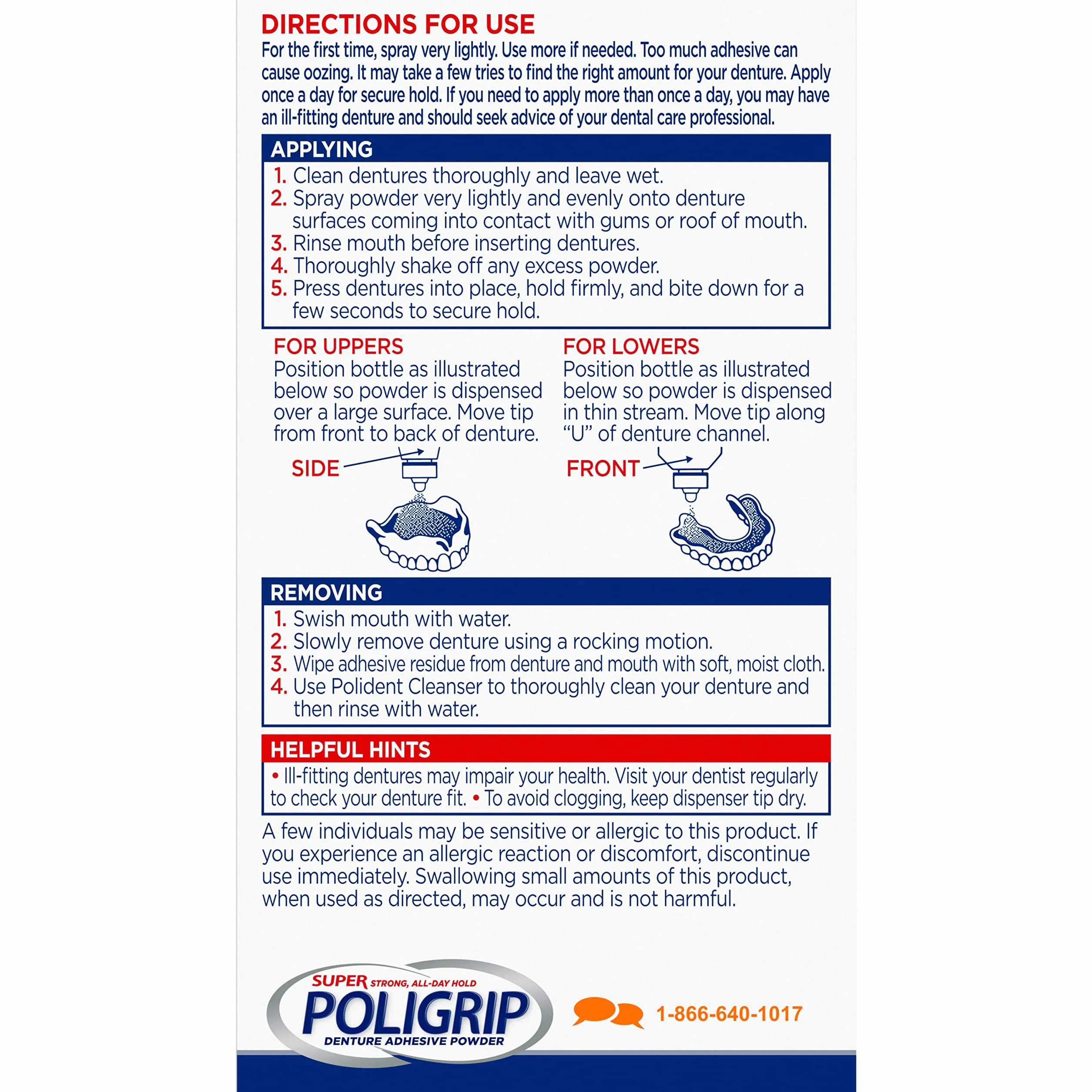 Poligrip Super Extra Strength Proteza i częściowy klej w proszku, 45 g, opakowanie 6 szt