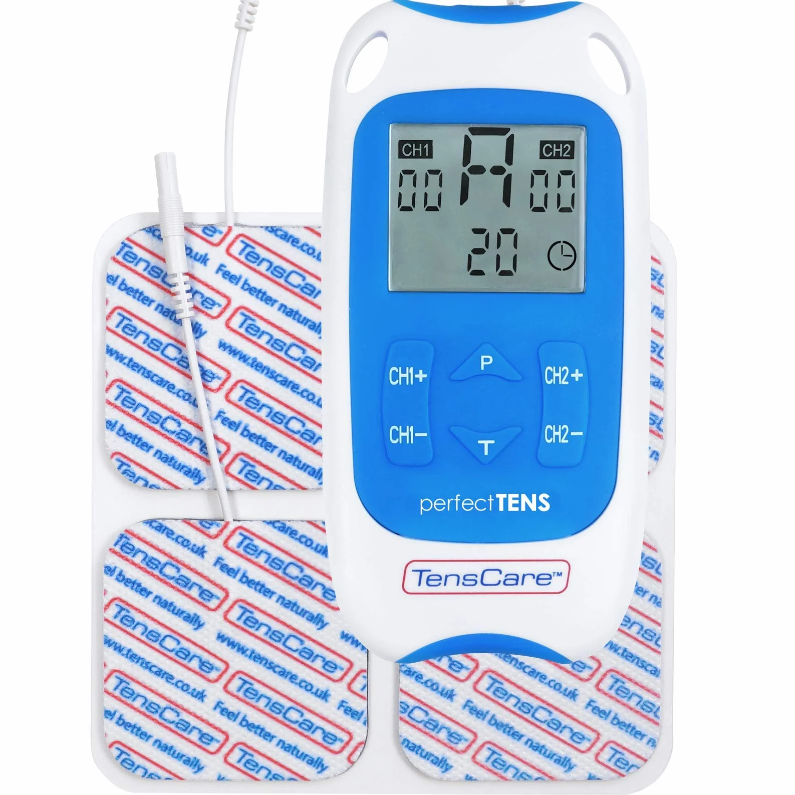 TensCare Perfect Tens – elektrostymulator TENS do łagodzenia bólu, 2 kanały, elektryczna stymulacja nerwów