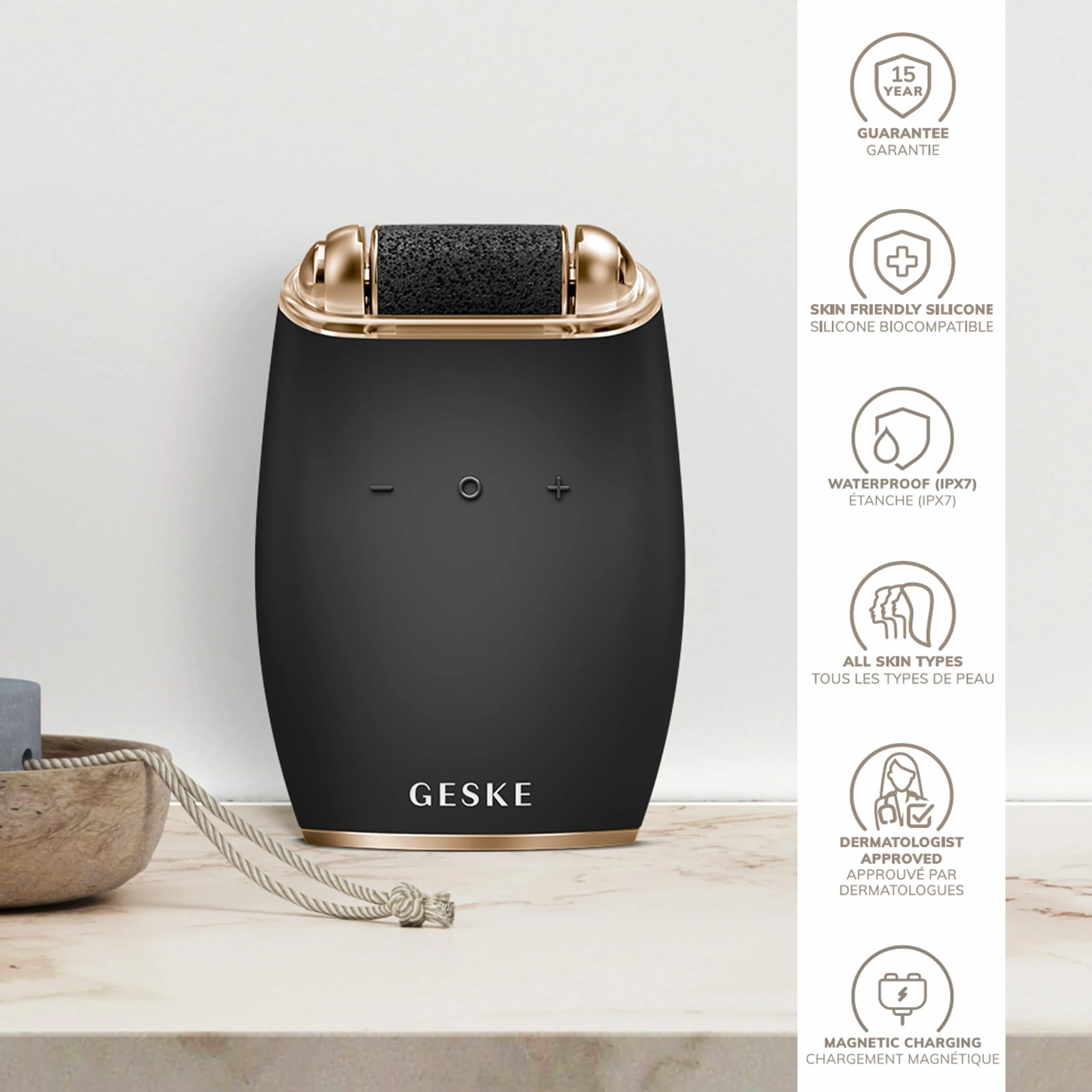 GESKE Elektryczny pilnik do stóp 7 w 1 pumeks eksfoliator