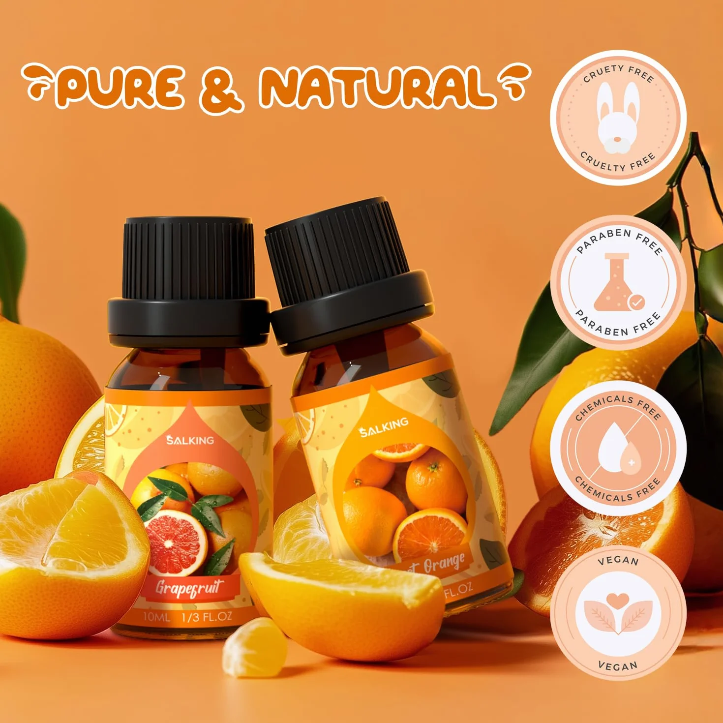 SALKING Olejki eteryczne cytrusowe do nawilżacza dyfuzora 100% naturalny słodka pomarańcza bergamotka cytryna grejpfrut limonka yuzu