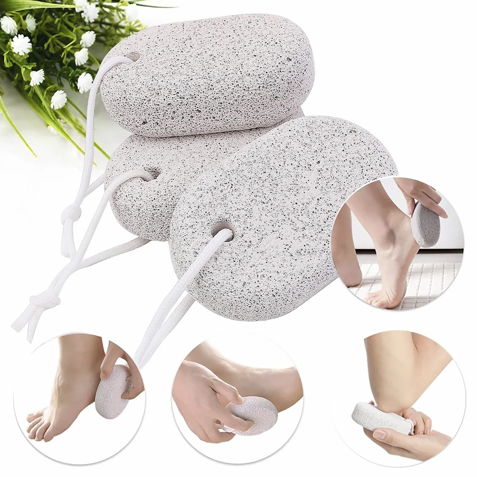Naturalny pumeks do stóp 3 szt., narzędzia do pedicure PHOGARY Lava narzędzia do pedicure z twardą skórą, środek do usuwania zrogowaciałego naskórka