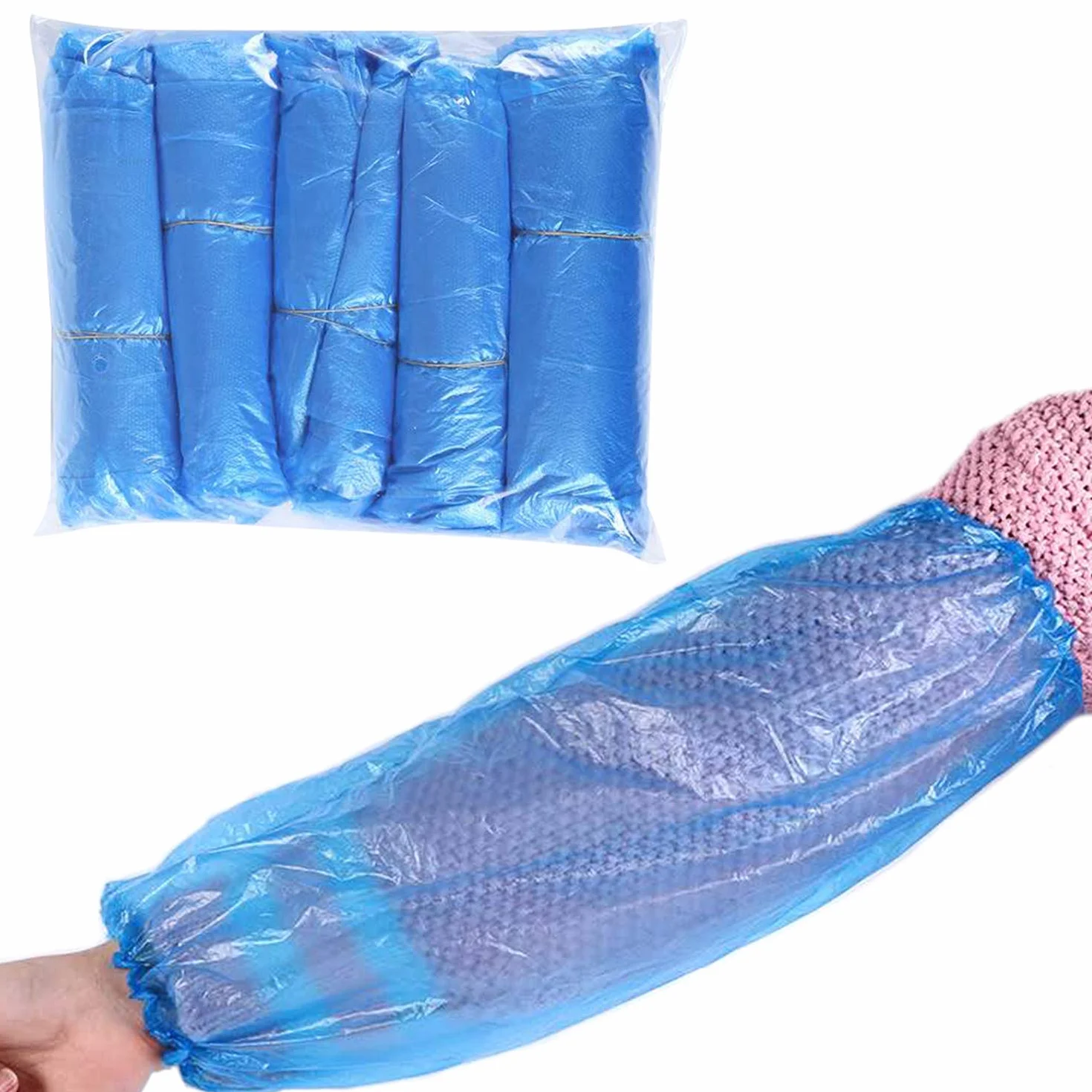 Olgaa 100 sztuk jednorazowych nakładek, niebieski, plastikowy, dorosły, unisex, kobiety, pracujący dorośli, pracownicy służby zdrowia