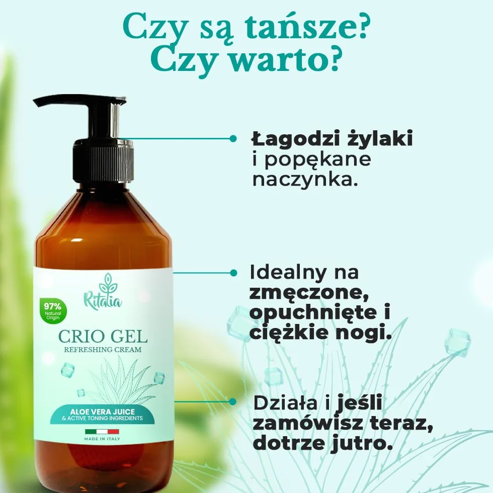 Ritalia Krem na żylaki Cryo gel 250 ml chłodzący na ciężkie nogi