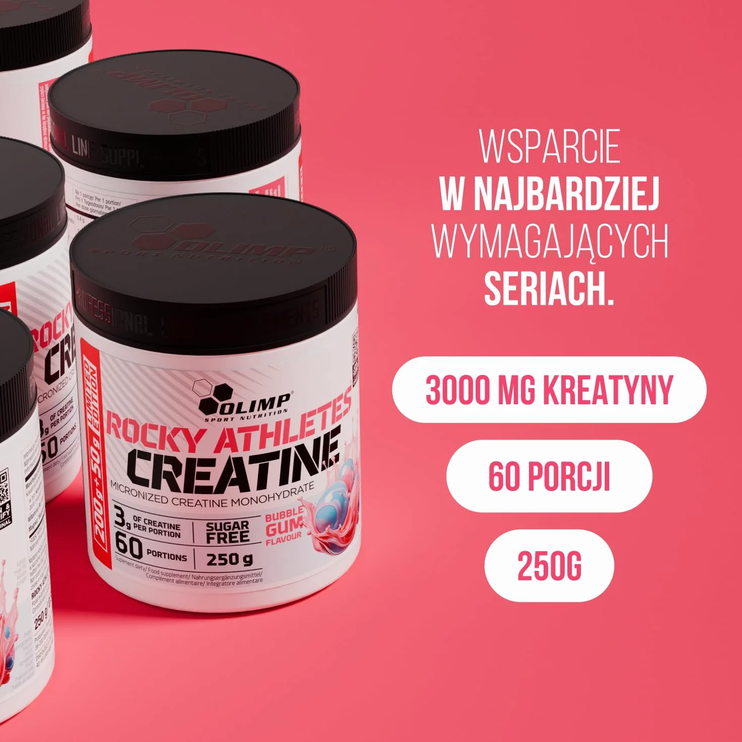 Olimp Rocky Athletes® Creatine - 250 g, Bubble Gum